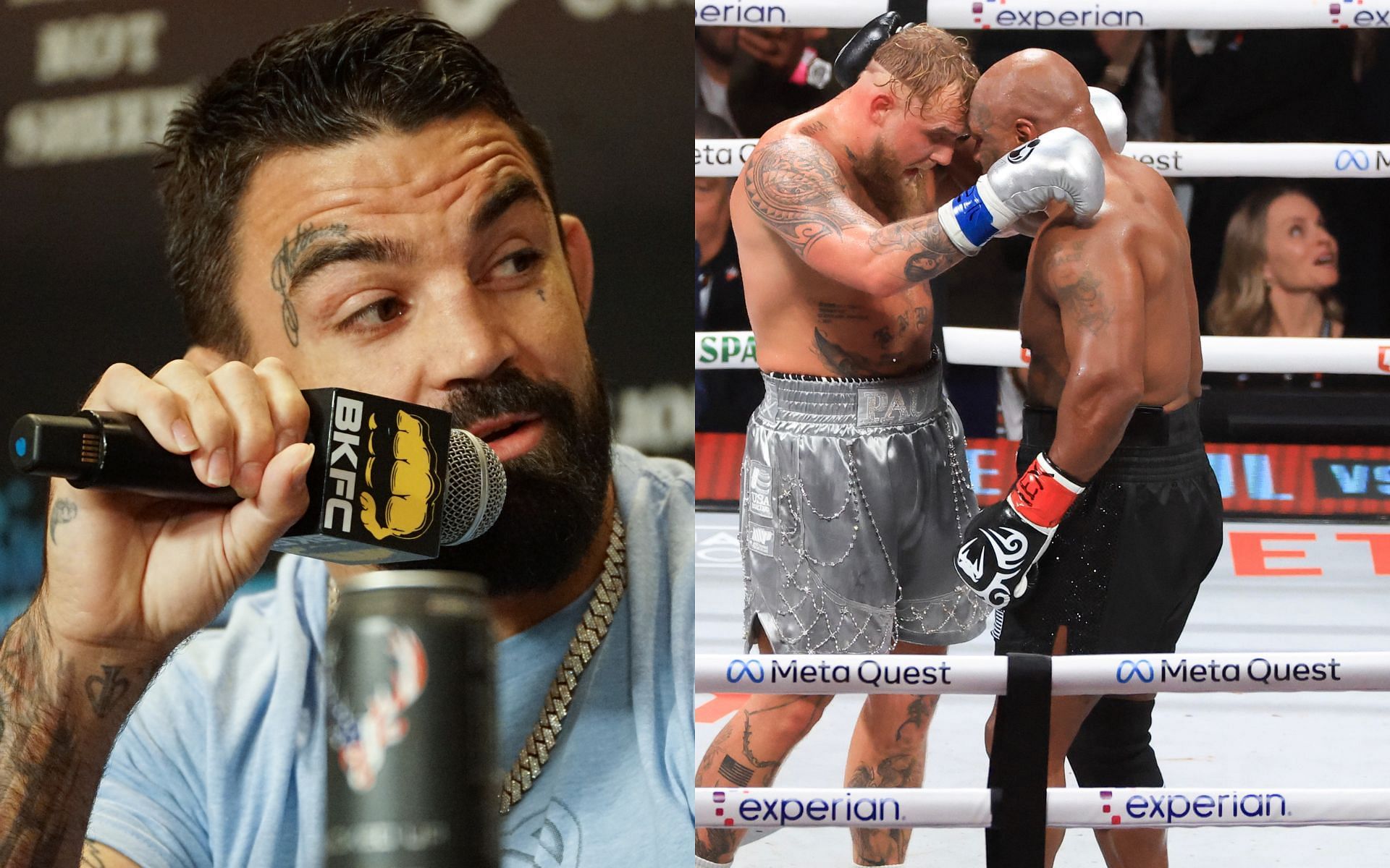 Mike Perry (left) shed light on the purportedly questionable drug testing for the Jake Paul vs. Mike Tyson fight (right) [Images courtesy: Getty Images]