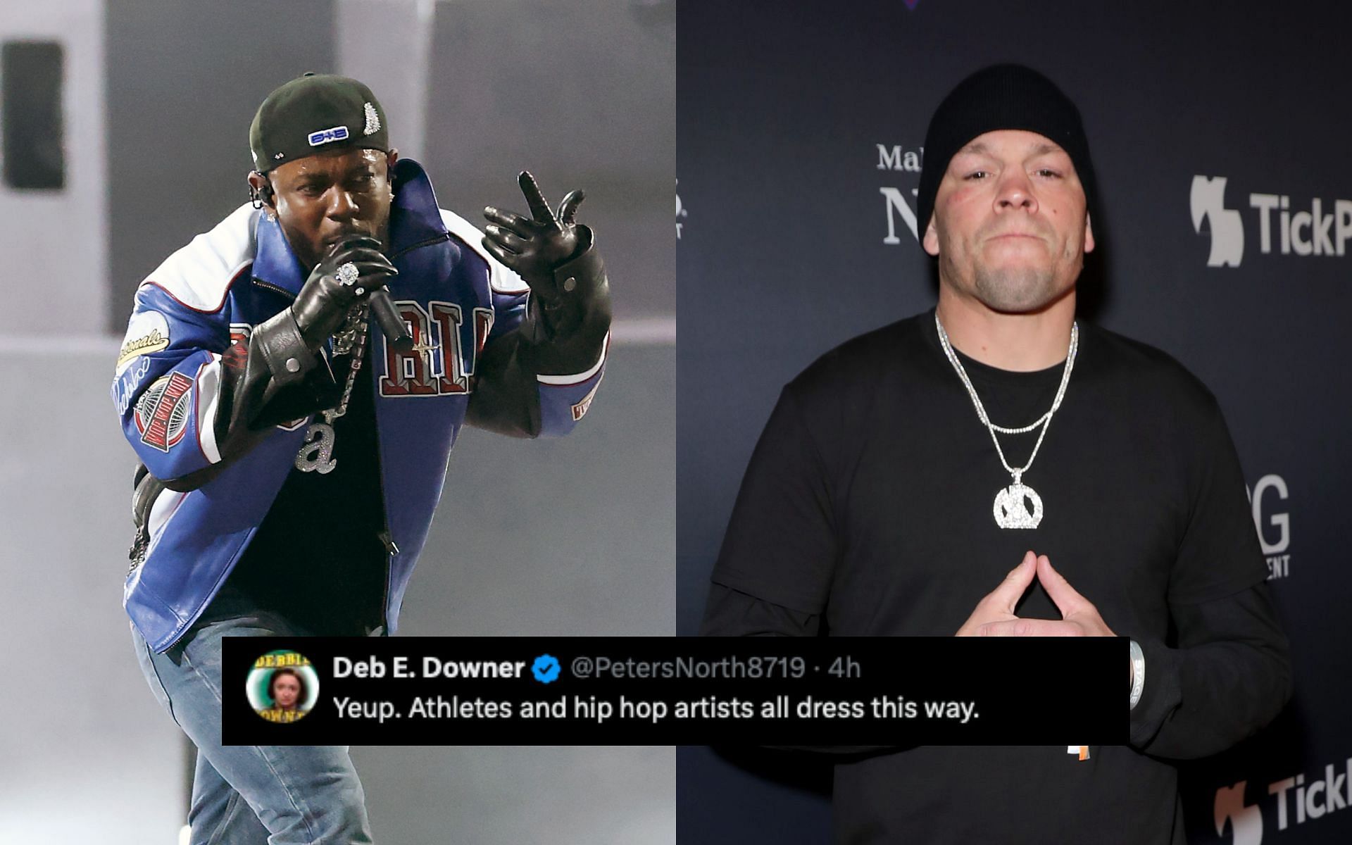 Fans on Nate Diaz (right) roasting Kendrick Lamar