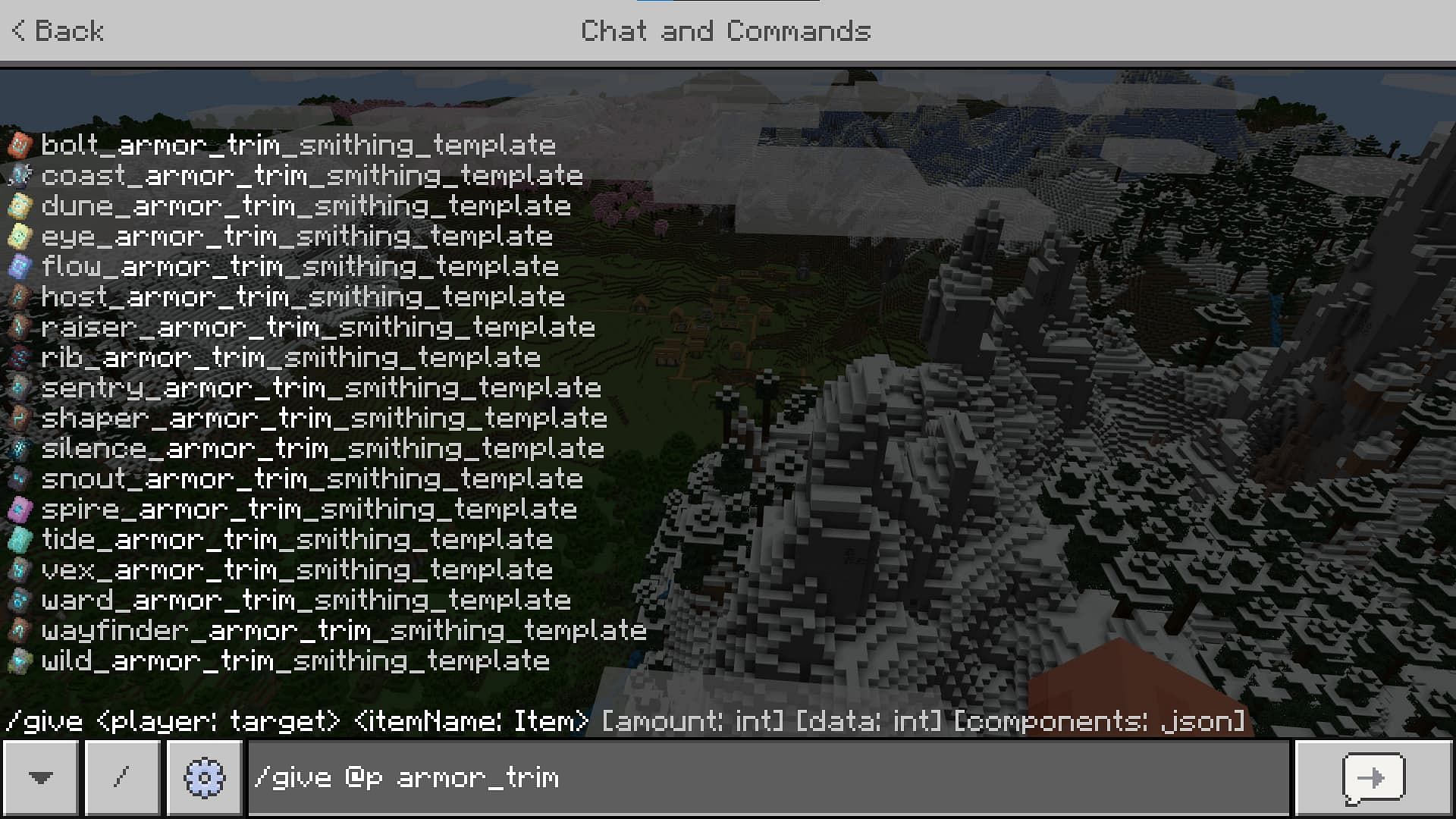 Armor trim command (Image via Mojang)