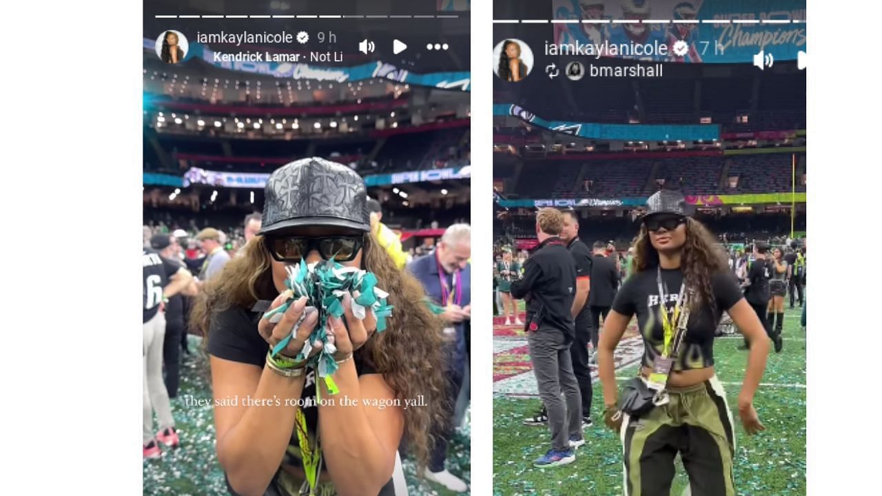 IN PHOTOS: Travis Kelce&#039;s ex-girlfriend Kayla Nicole celebrates Eagles Super Bowl win with confetti (Via Instagram/@IamKaylaNicole)