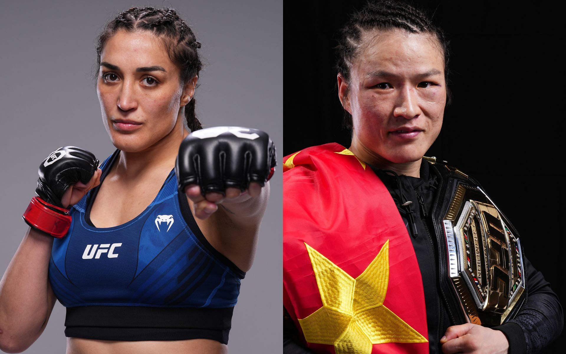 Tatiana Suarez (left) will attempt to dethrone UFC women