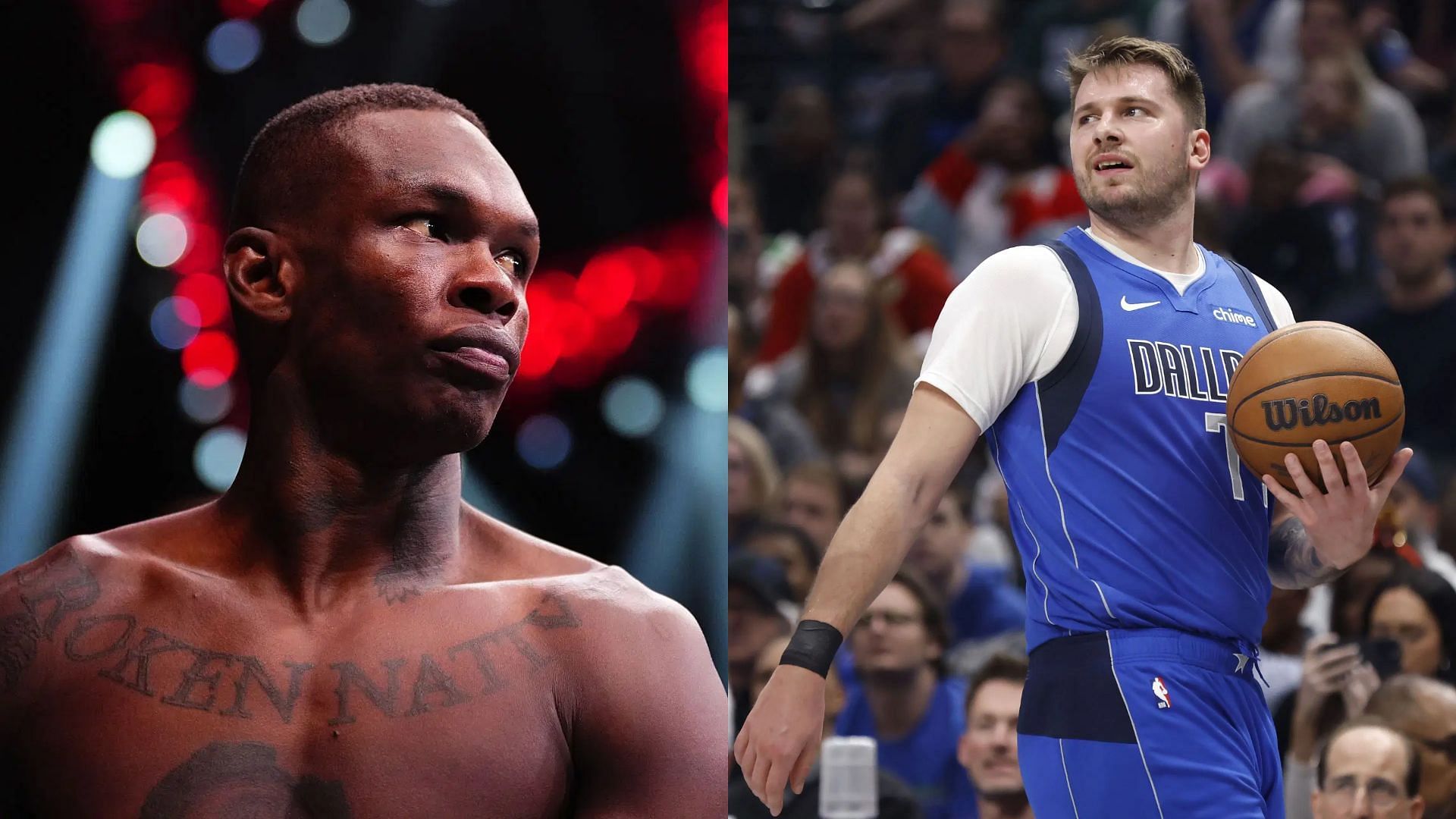  Israel Adensaya (left) and Luka Doncic (right) have excelled in their respective sports. [Image courtesy: Getty Images]