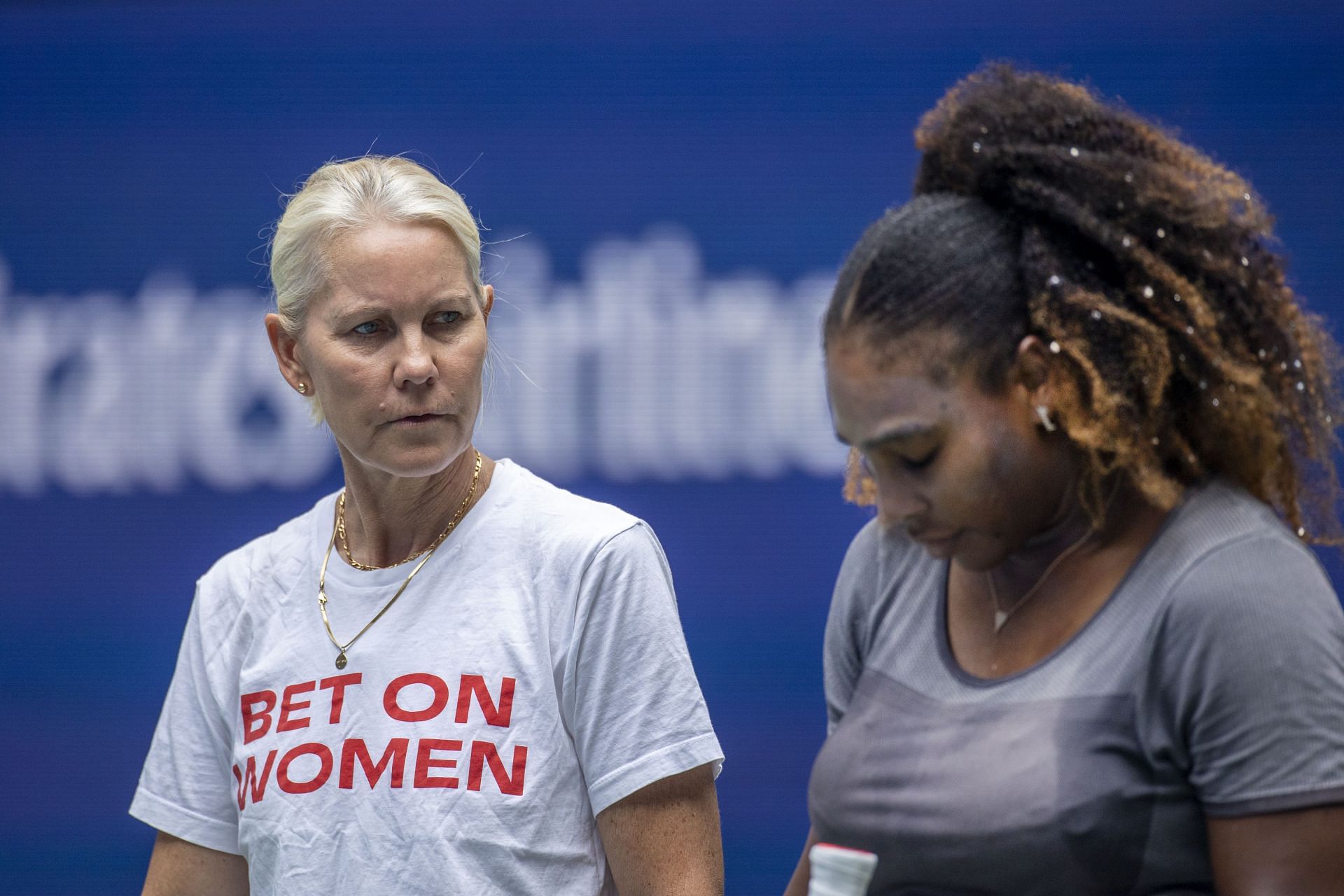 Serena Williams with her coach Rennae Stubbs at the US Open 2022 - Source: Getty