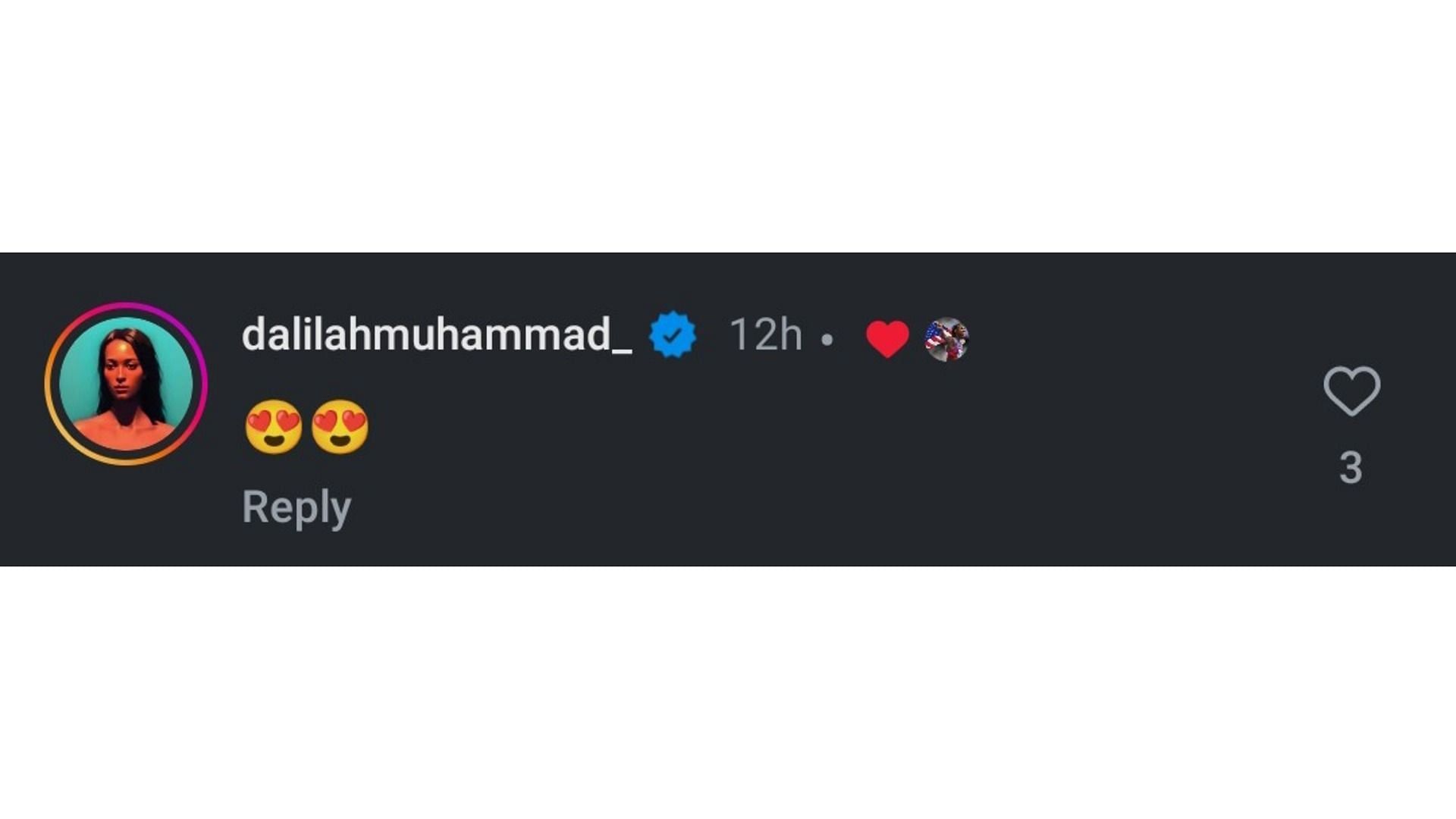 Muhammad&#039;s comment on Russell&#039;s post (Image via: Russell&#039;s Instagram)