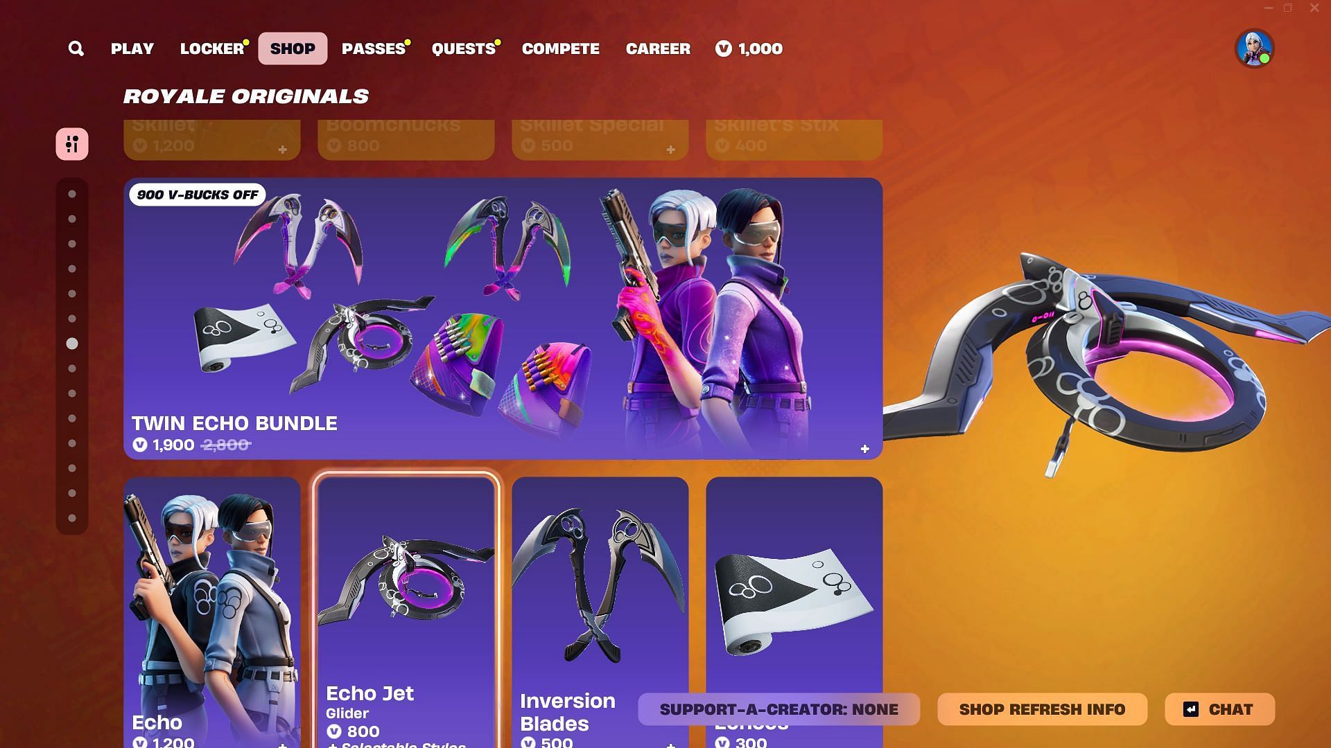 The Echo skin in Fortnite can be purchased separately (Image via Epic Games)