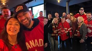 "Absolute blast meeting you": Brad Marchand's sister Rebecca links up with Canadian country singer Brett Kissel on 4 Nations final night