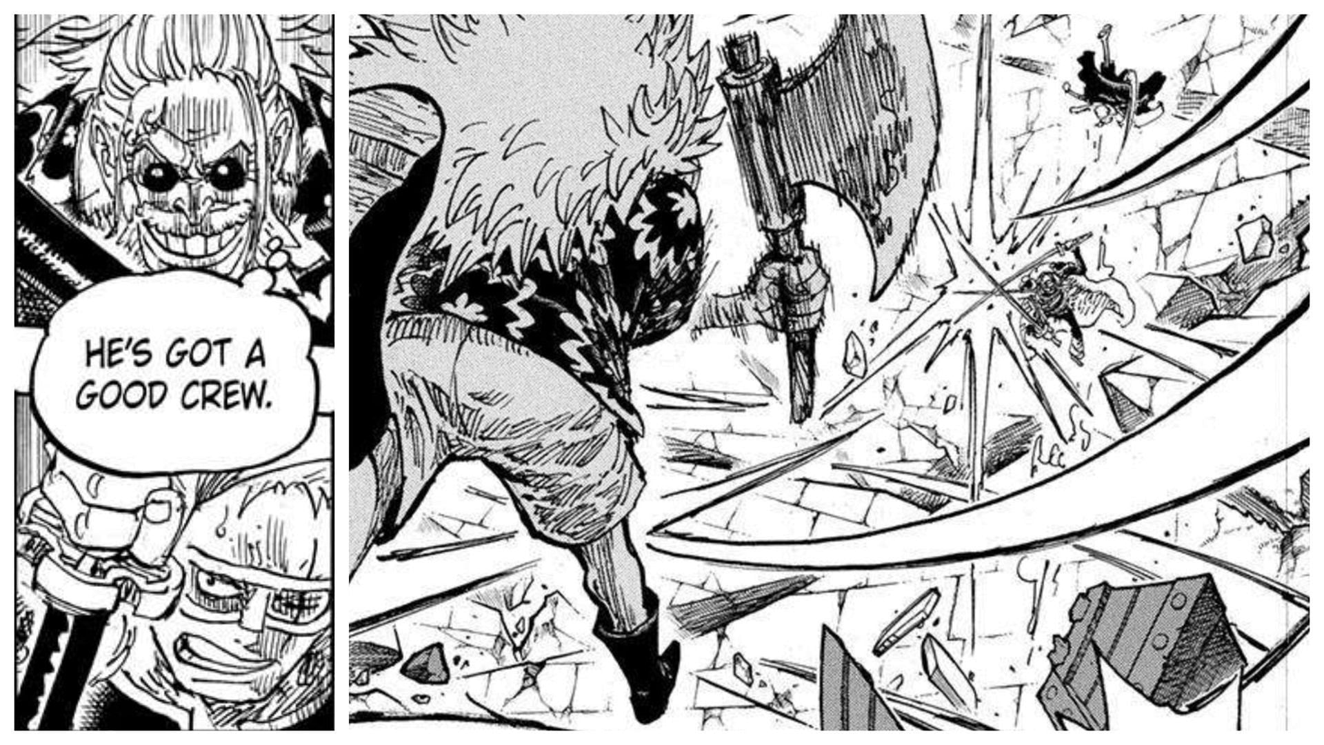 Zoro stops Gaban in One Piece chapter 1140 (Image via Shueisha)