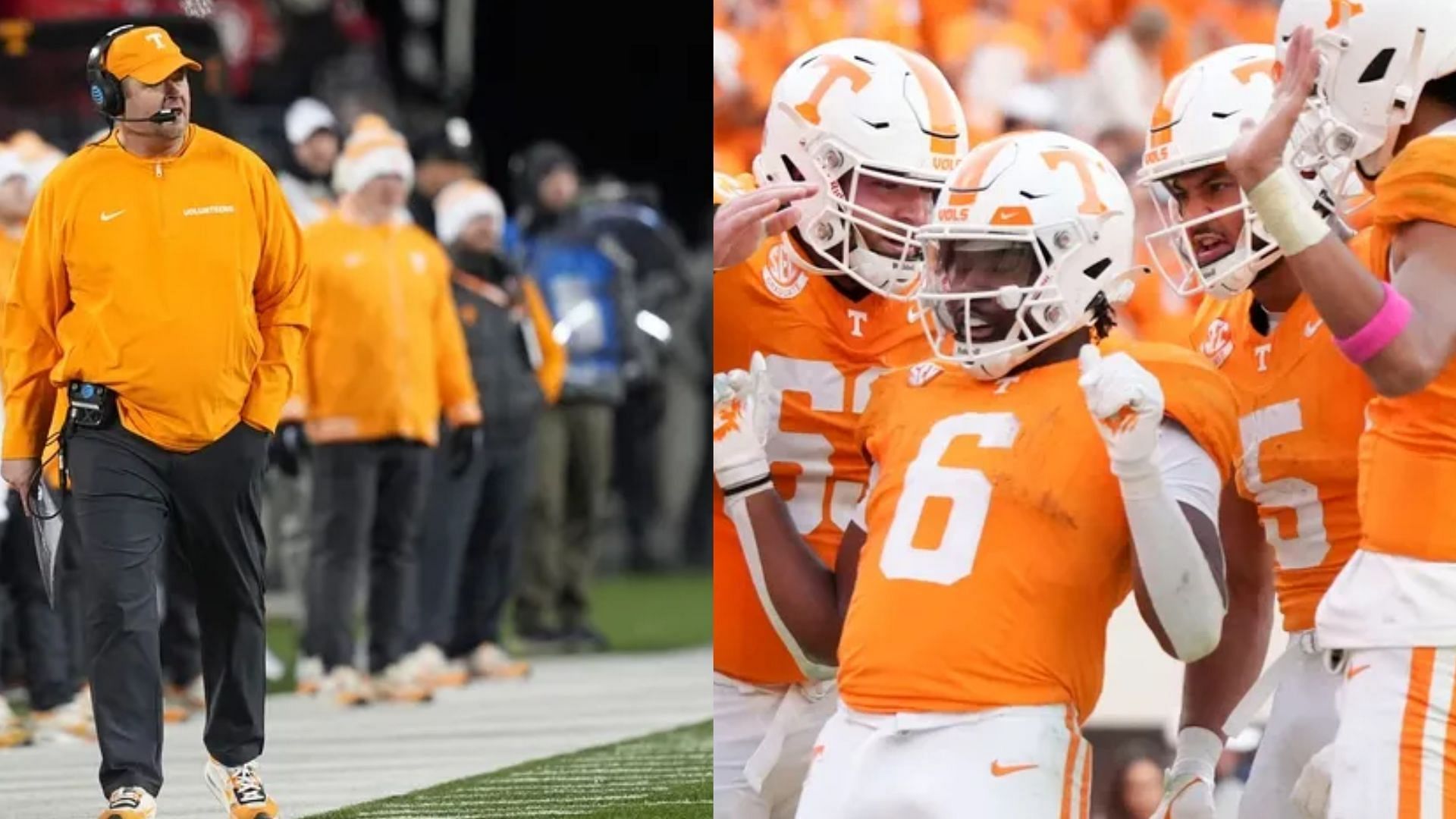 Coach Josh Heupel and his Tennessee team 