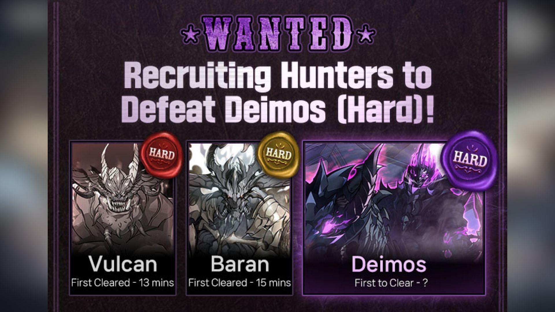 Deimos Wanted event (Image via Netmarble)