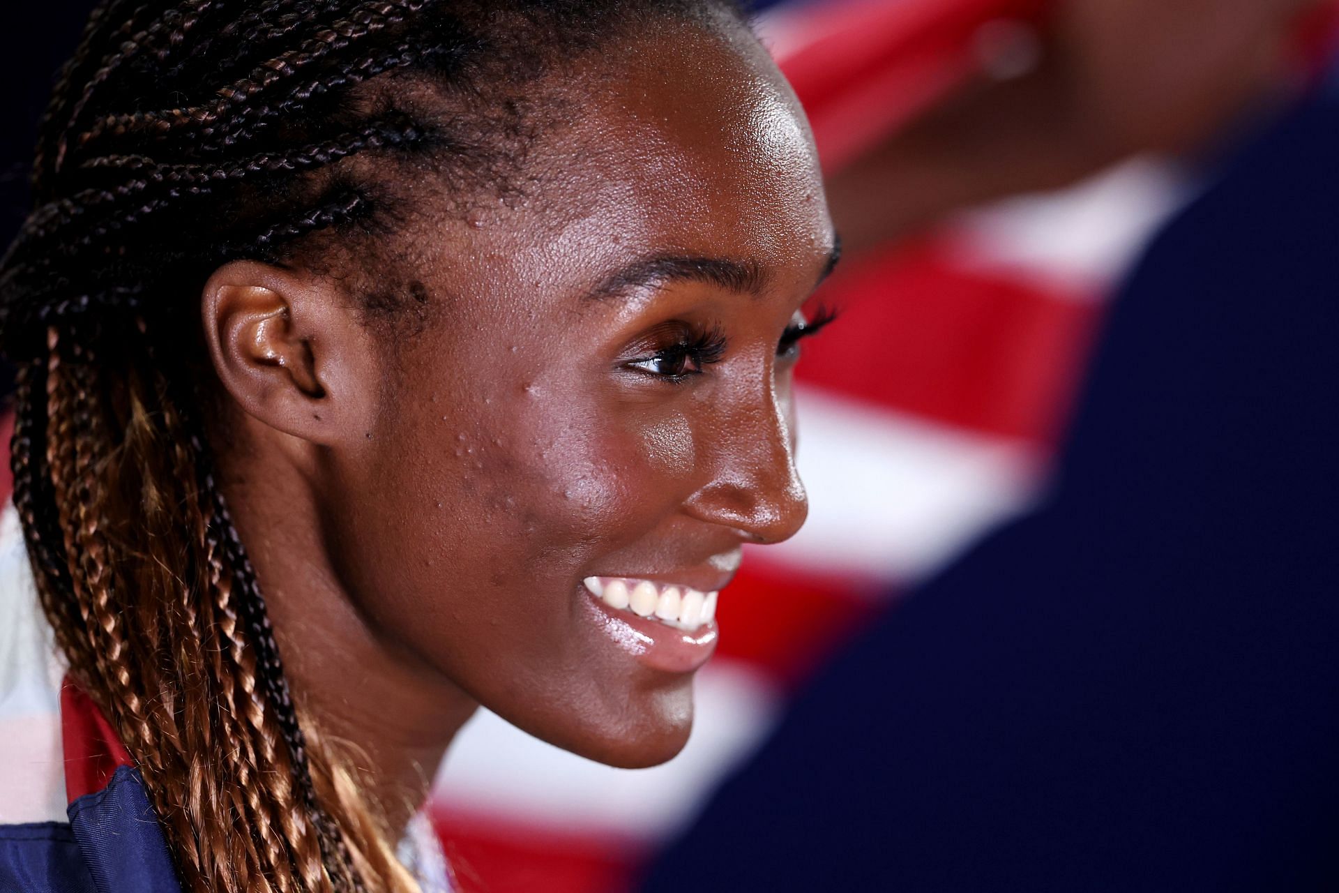 Talitha Diggs before the 4x400m relay finals of the 2024 World Indoor Championships (Image via: Getty Images)