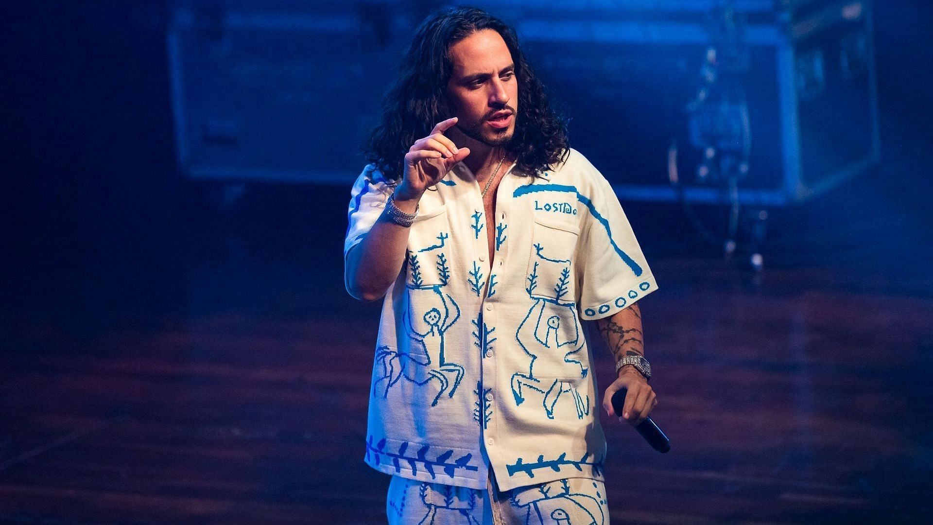 Rapper Russ performs live on stage at Audio Club on December 1, 2022, in Sao Paulo, Brazil. (Image via Getty/Mauricio Santana)