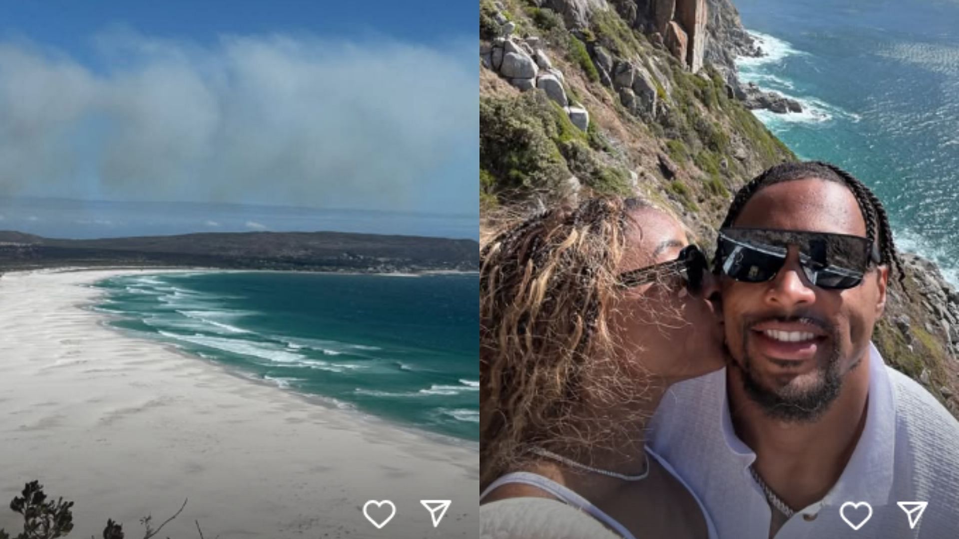 Simone Biles and Owens enjoying the coast. (Photos via Simone Biles Instagram)