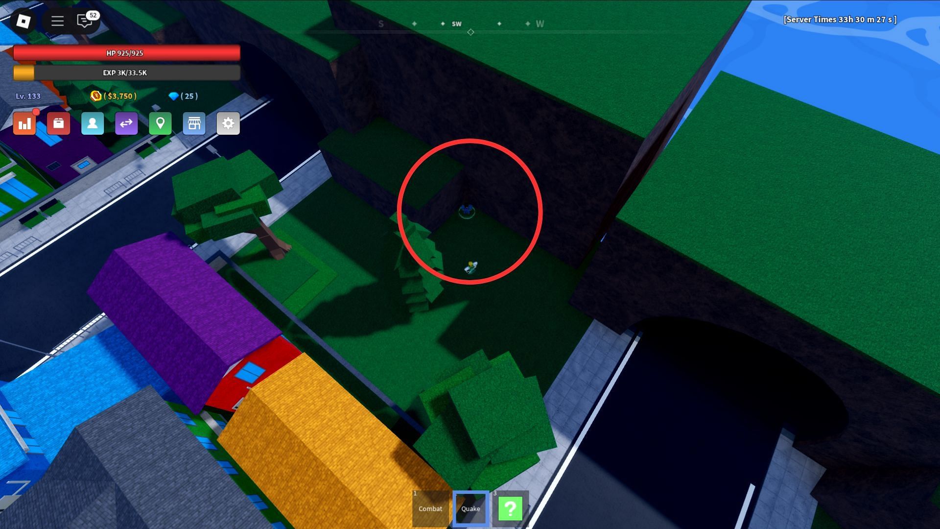 The NPC is near the hill in Verse Piece (Image via Roblox)