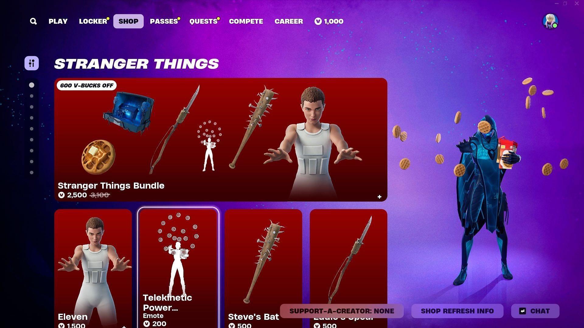 You can purchase the Eleven (Stranger Things) skin in Fortnite separately (Image via Epic Games)