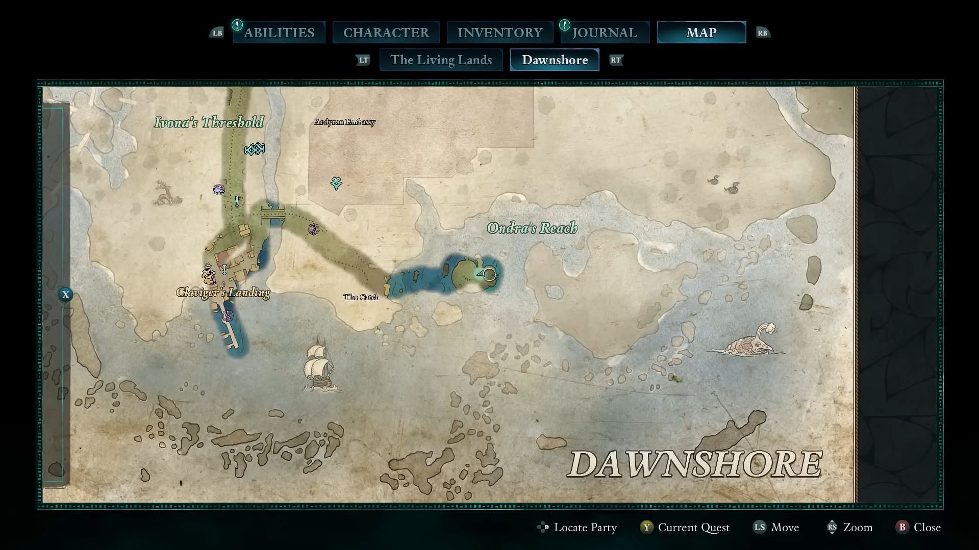 Go to the coast near Ondra&#039;s reach (Image via Xbox Game Studios || YouTube/@MillLiveGamingv2)