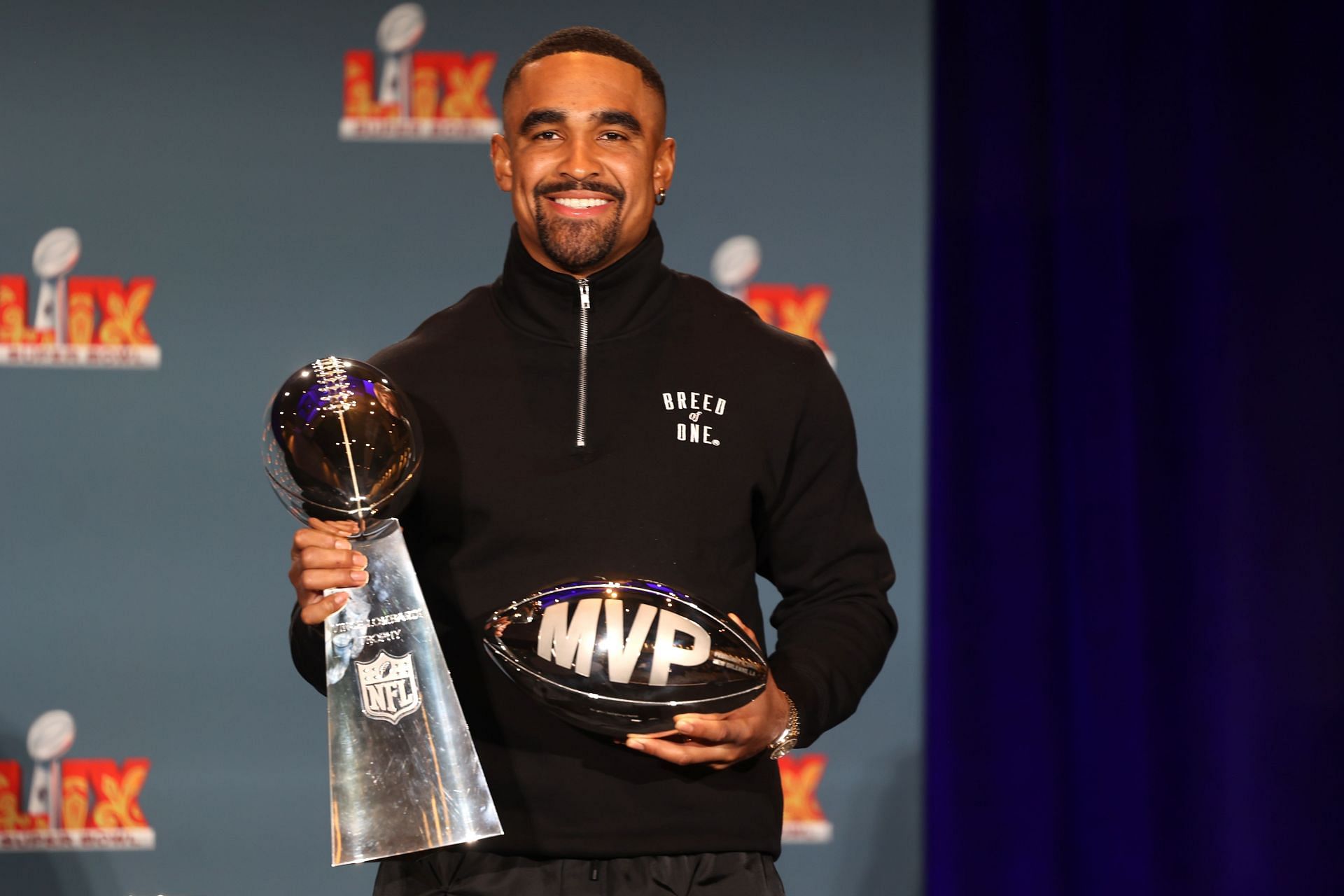 Super Bowl Handoff &amp; Winning MVP &amp; Head Coach Press Conference - Source: Getty