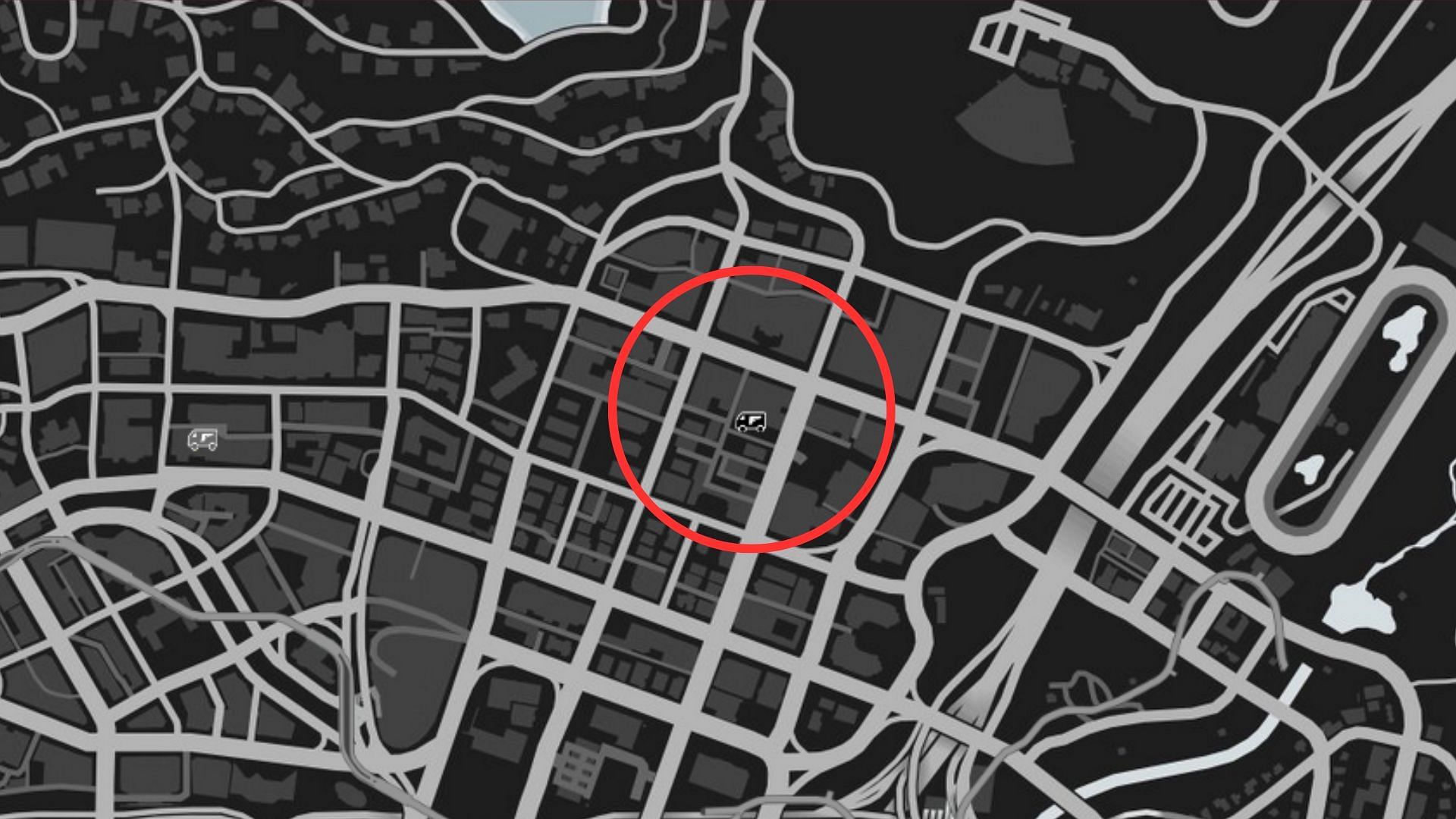 The exact coordinates of the GTA Online Gun Van Location Today (Image via Rockstar Games)