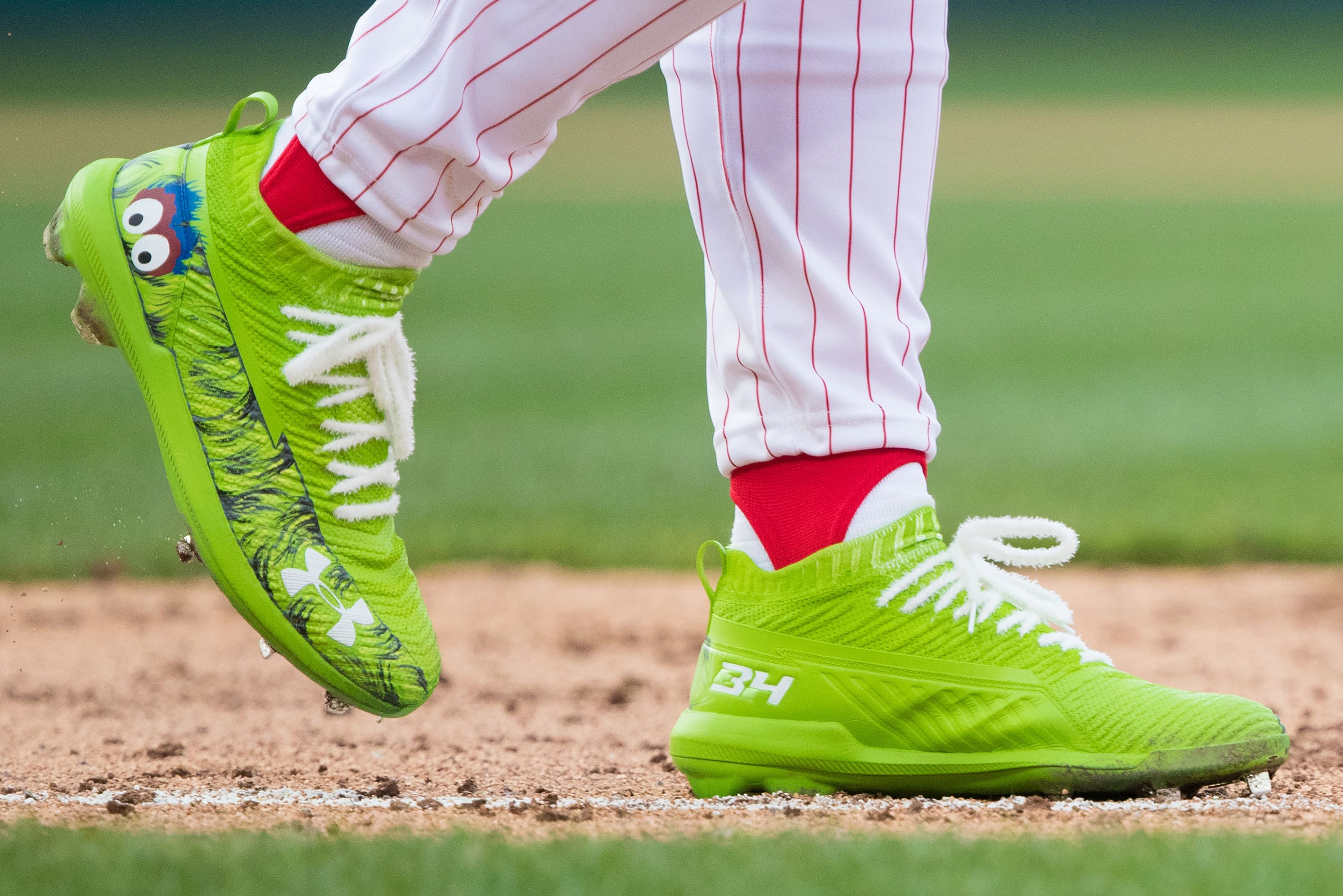 Bryce Harper has occasionally worn Phnatic-inspired shoes on the field (Image Source: IMAGN)