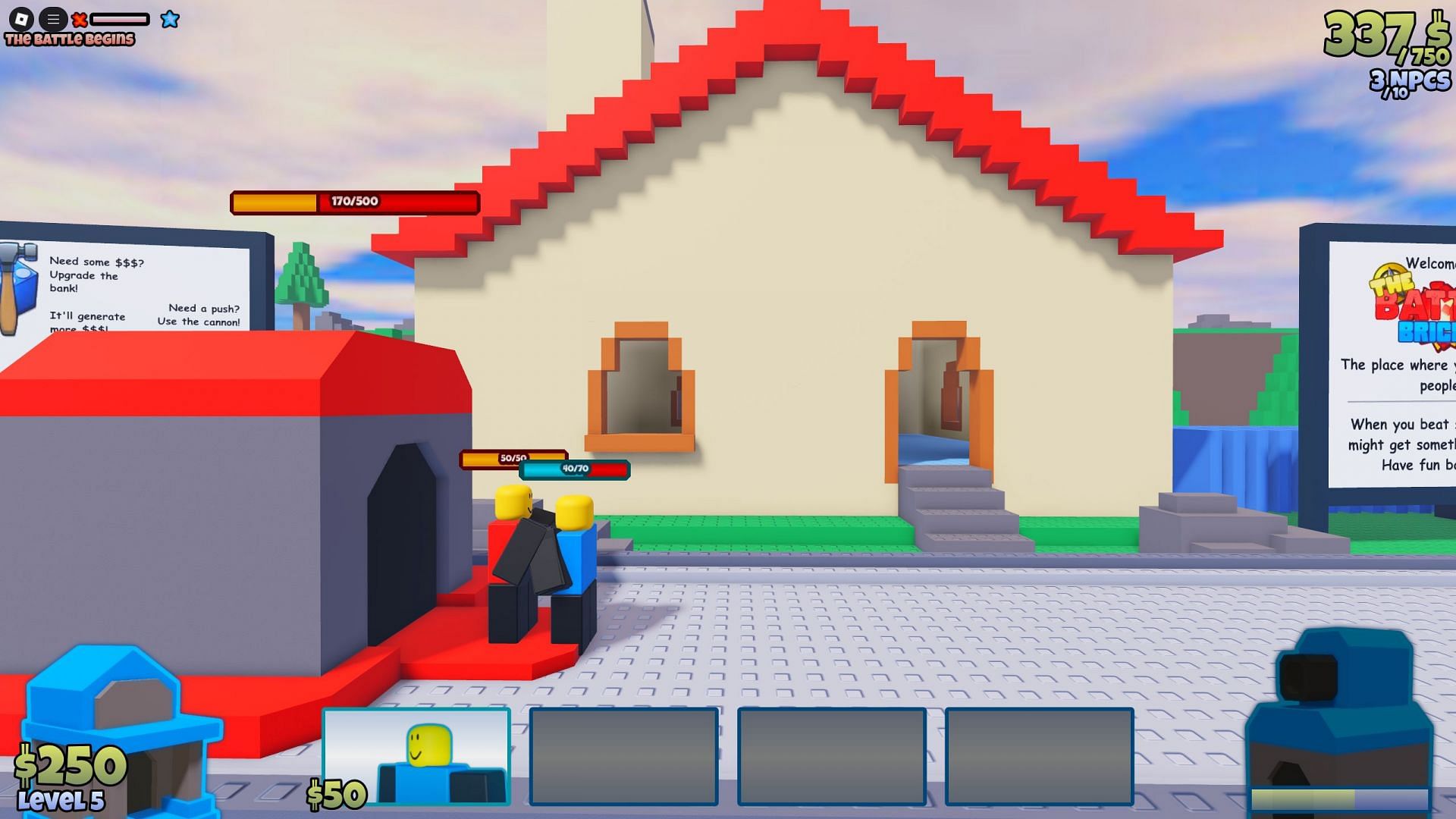 Gameplay screenshot from The Battle Bricks (Image via Roblox)