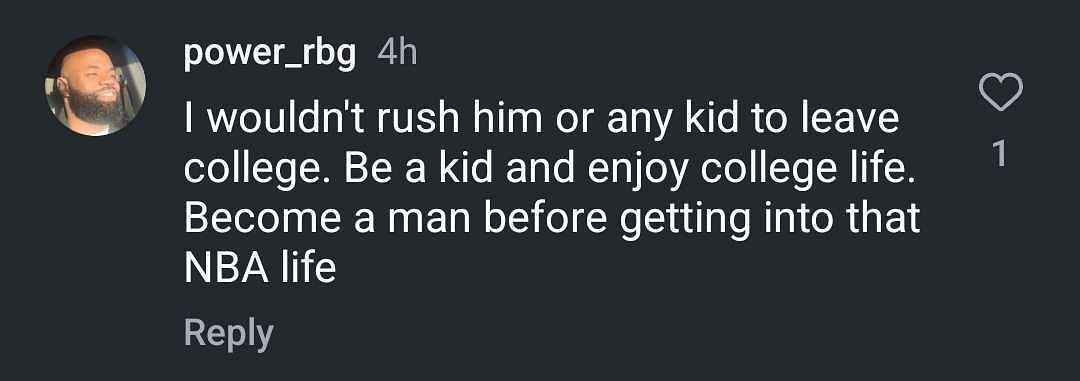 Fan reacts to social media post involving Flagg. (Instagram)