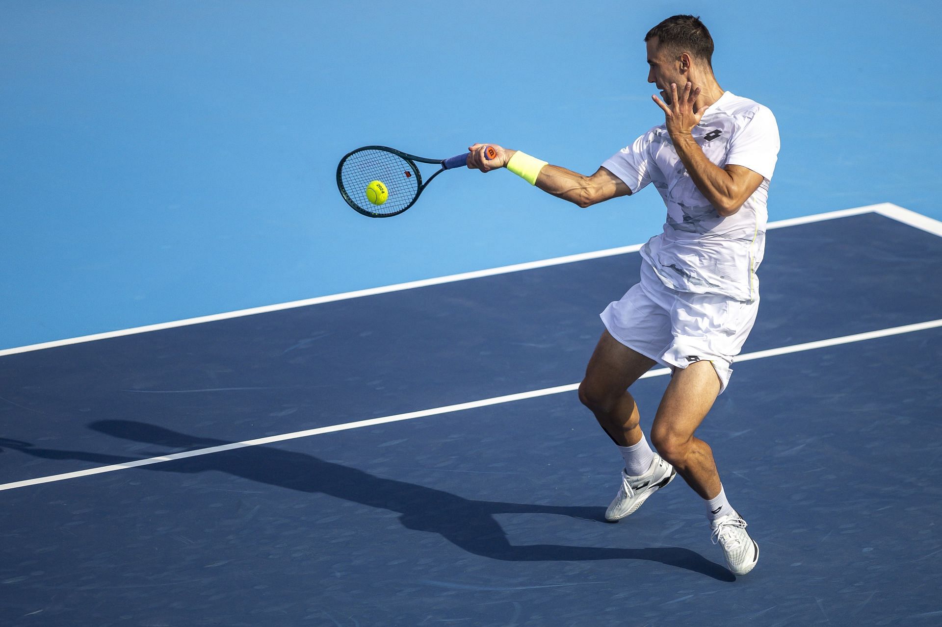 Djere in action at the Bank of China Hong Kong Tennis Open - Source: Getty