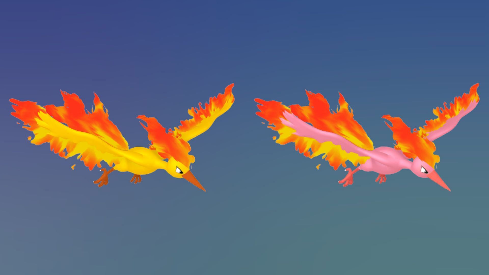 Moltres shiny comparison (Image via The Pokemon Company)