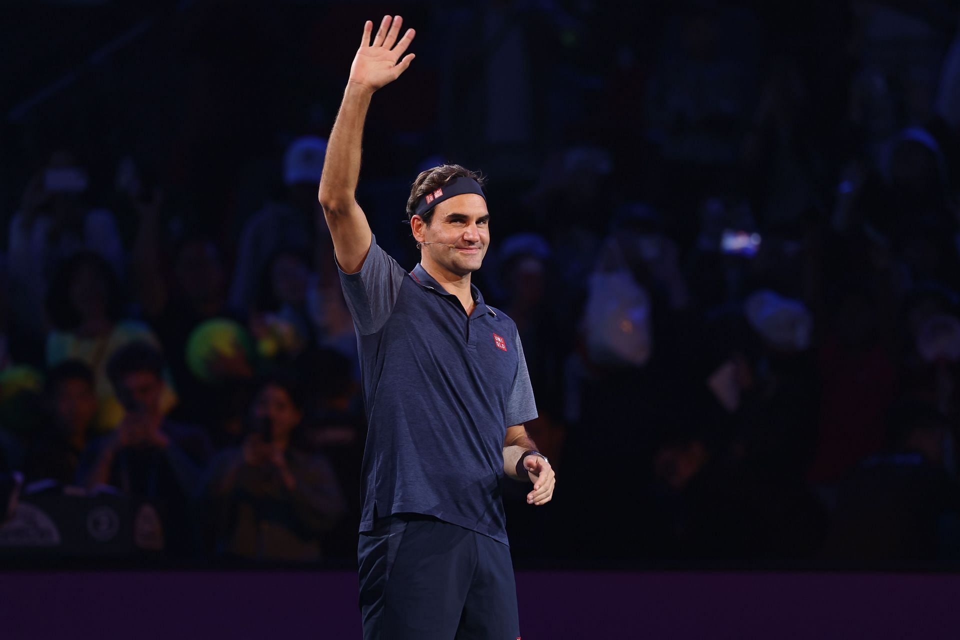 The Swiss playing an exhibition at the 2024 Shanghai Rolex Masters - Source: Getty