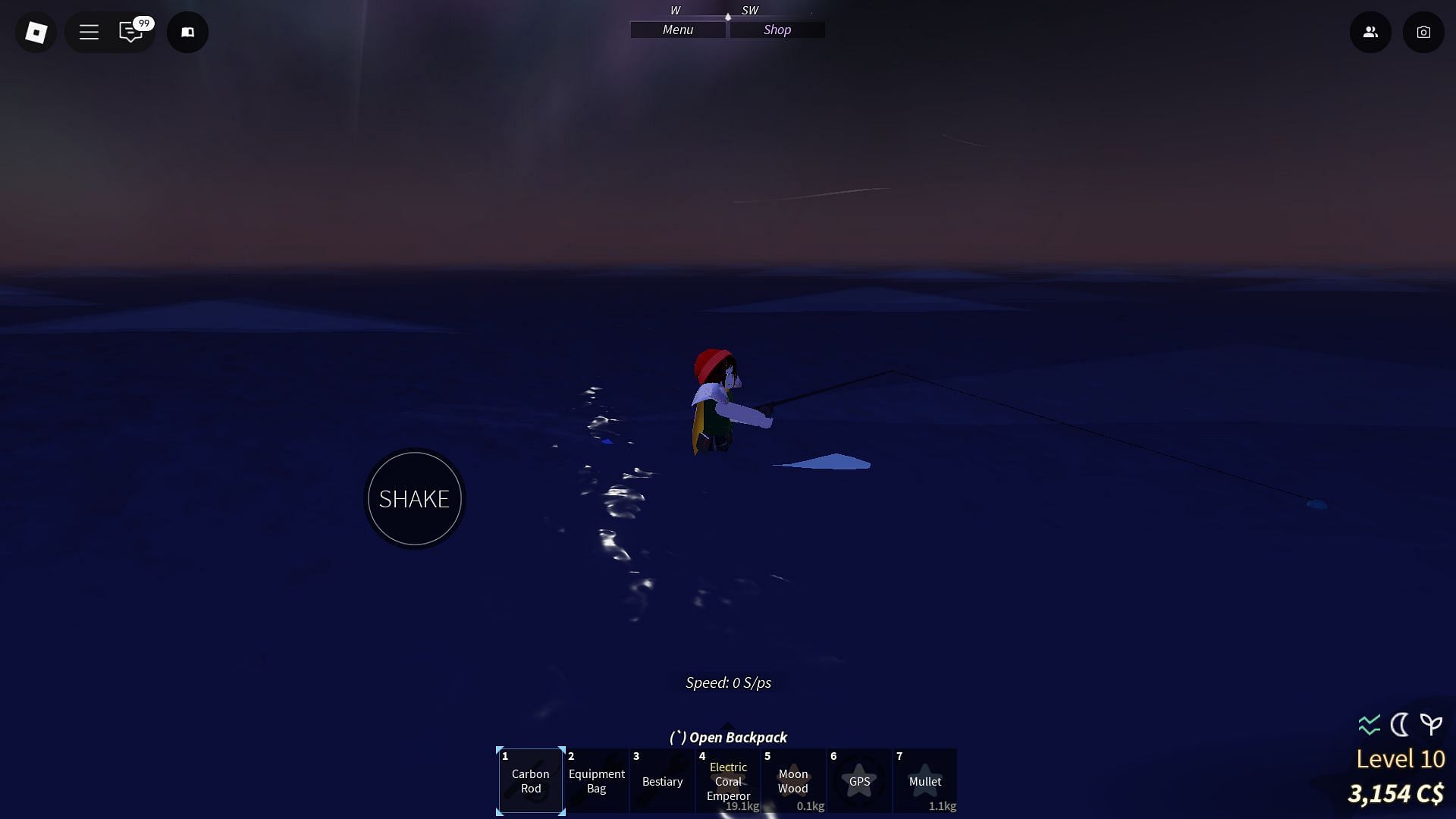 Fishing in the Roslit Bay (Image via Roblox)