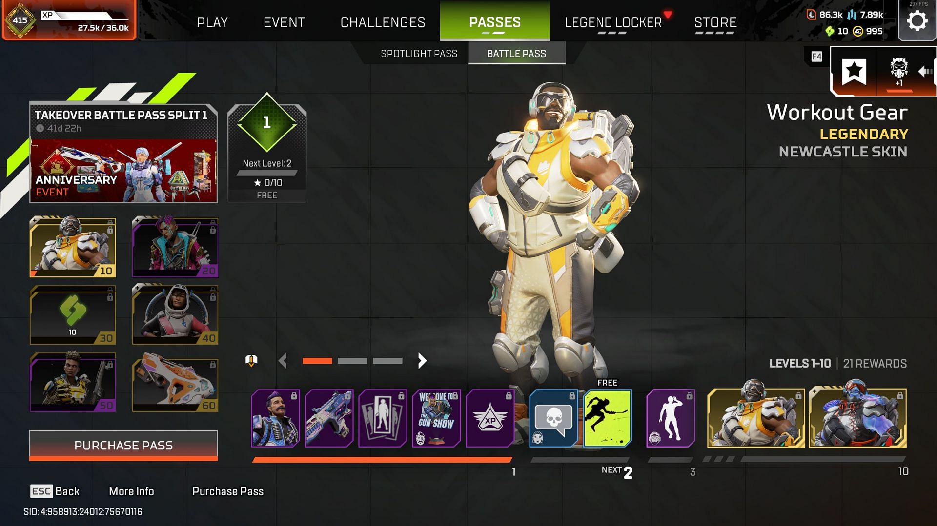 Apex Legends Season 24 Split 1 Battle Pass Levels 1-10 (Image via Sportskeeda Gaming/EA)