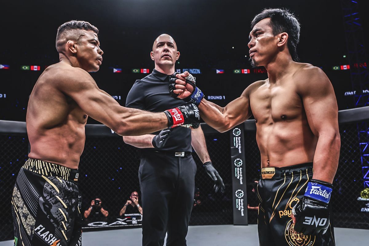 Bibiano Fernades (left), Olivier Coste (middle), Kevin Belingon (right) [Photo via ONE Championship]