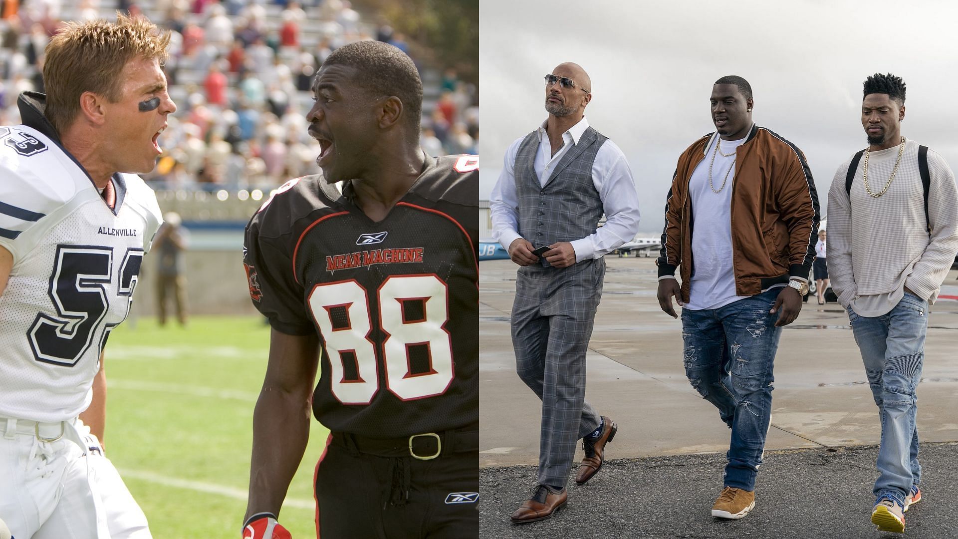 Still from The Longest Yard and Ballers (Image via Netflix and Amazon Prime Video)