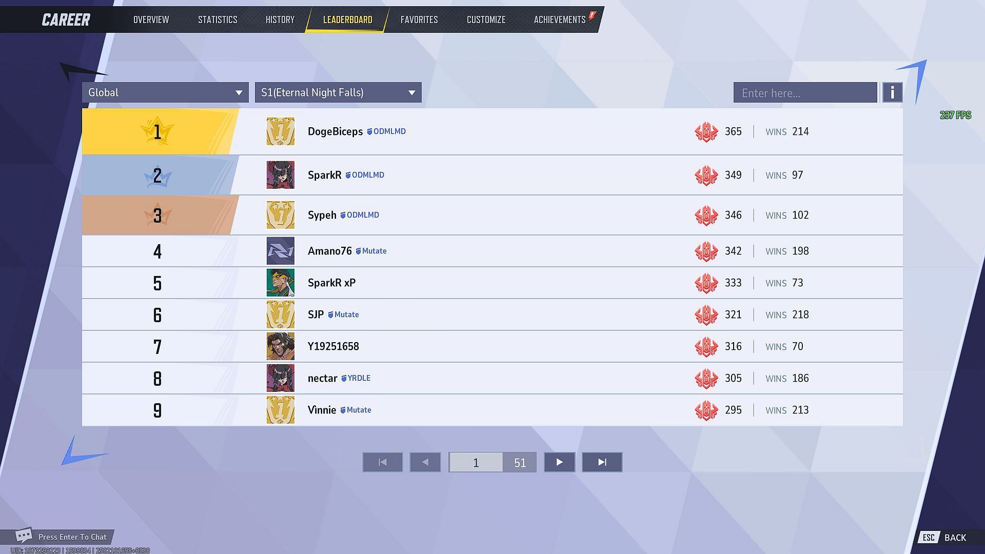 Accessing MR leaderboards ingame (Image via Sportskeeda Gaming / NetEase Games)