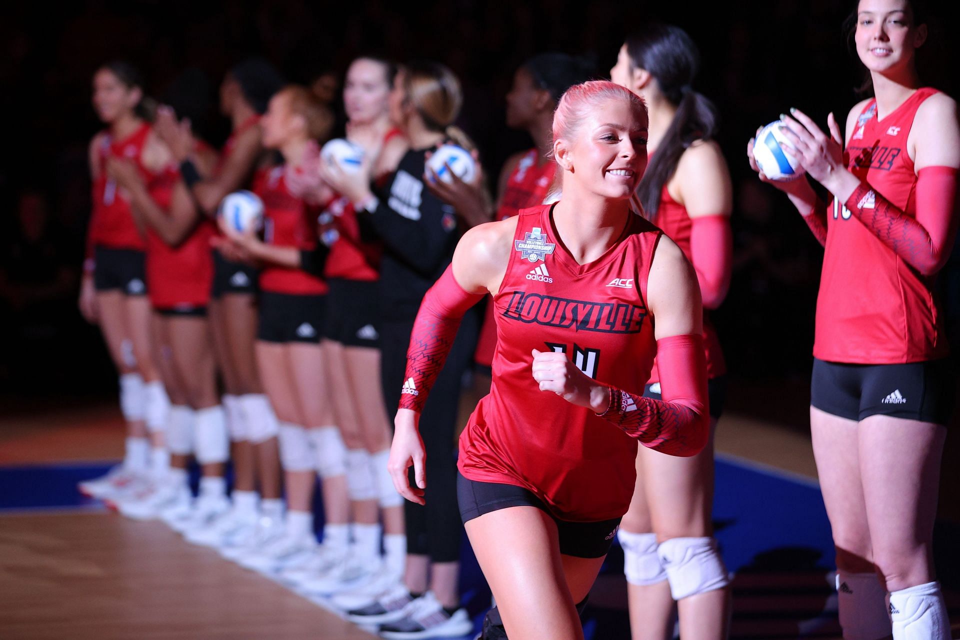 Anna DeBeer of the Louisville Cardinals during the Division I Women&#039;s Volleyball Championship in Omaha, Nebraska. (Photo via Getty Images)