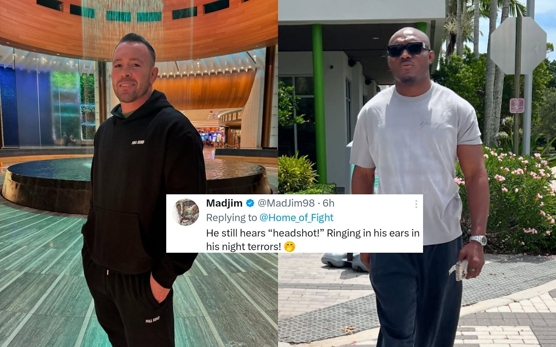 Fans react to Colby Covington (left) and Kamaru Usman