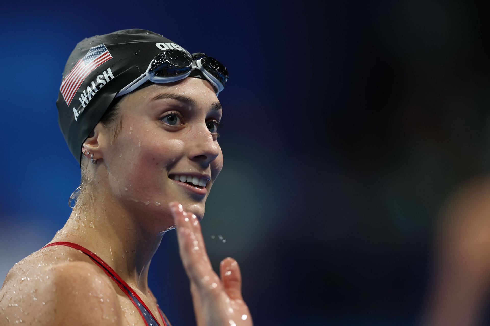 Alex Walsh celebrating after her feat at the 2024 Summer Olympics - Day 7 - (Source: Getty)