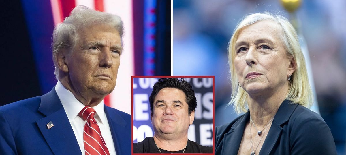 Donald Trump (L), Martina Navratilova (R), Dean Cain (Inset) [Image source: Getty]