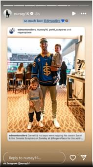 Sarah Nurse's IG story (Credit: IG/@nursey16)