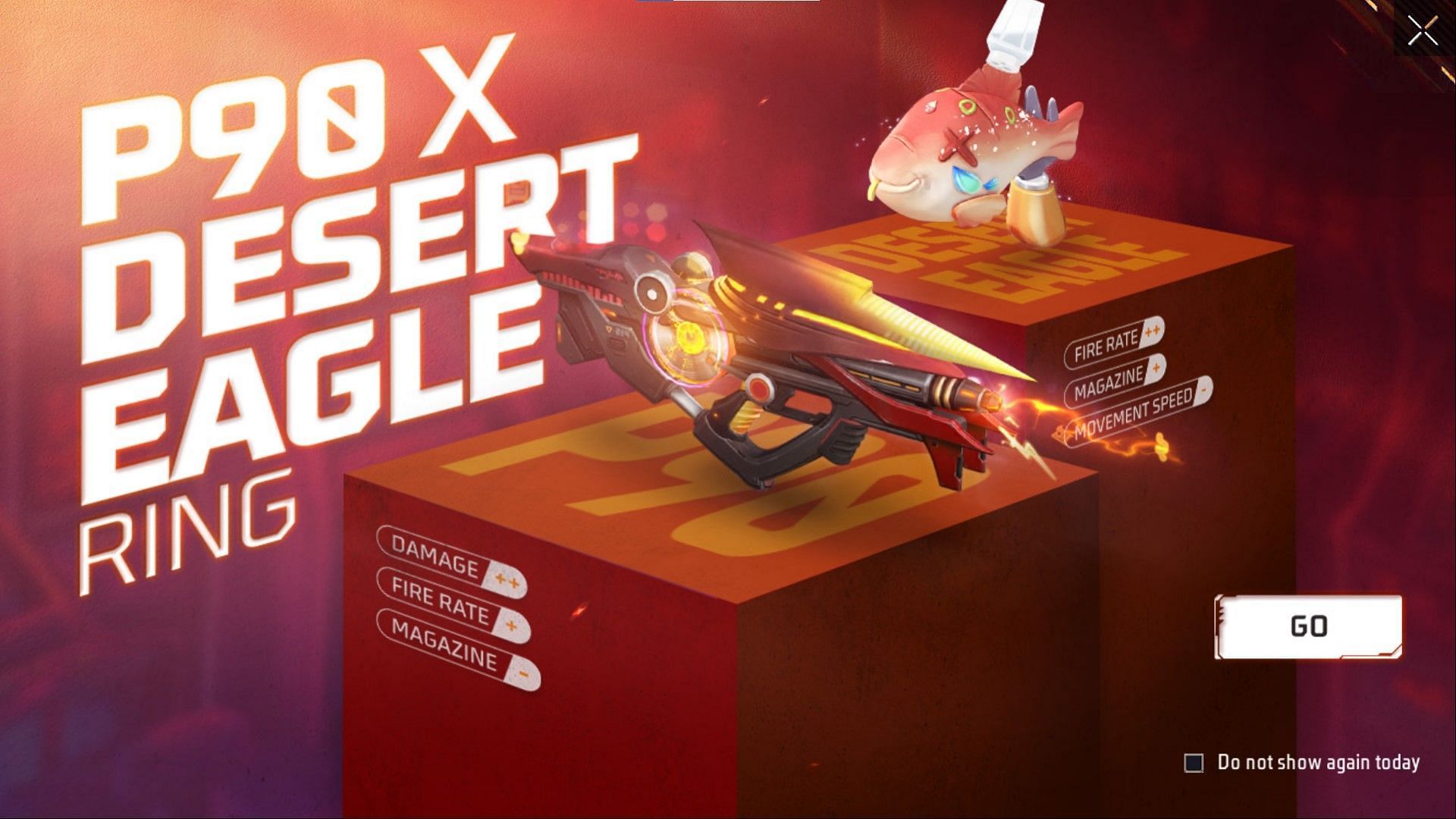 P90 x Desert Eagle Ring is live in Free Fire (Image via Garena)