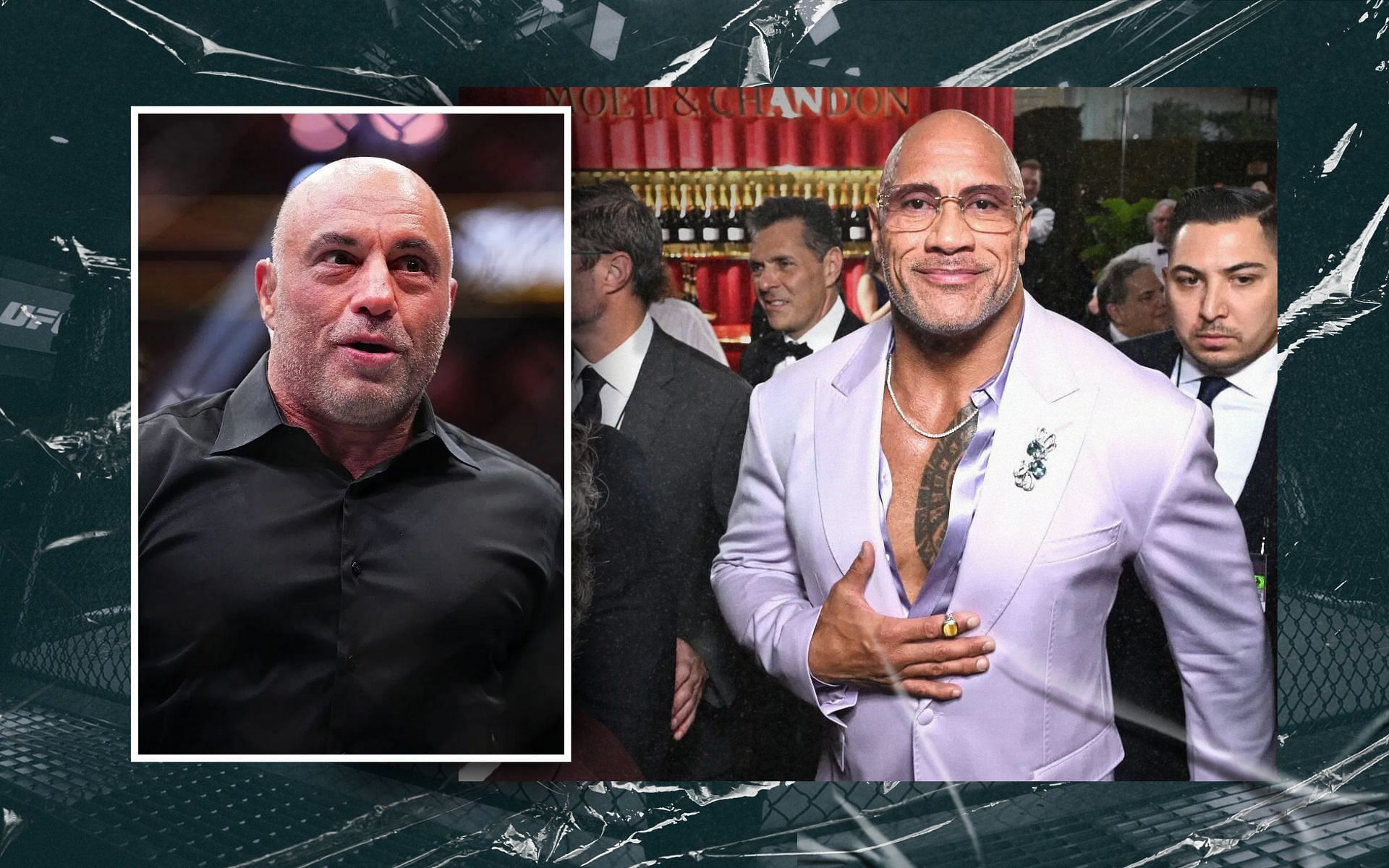 When Joe Rogan (inset) made a revelation about Dwayne Johnson (right). [images courtesy: Getty Images]