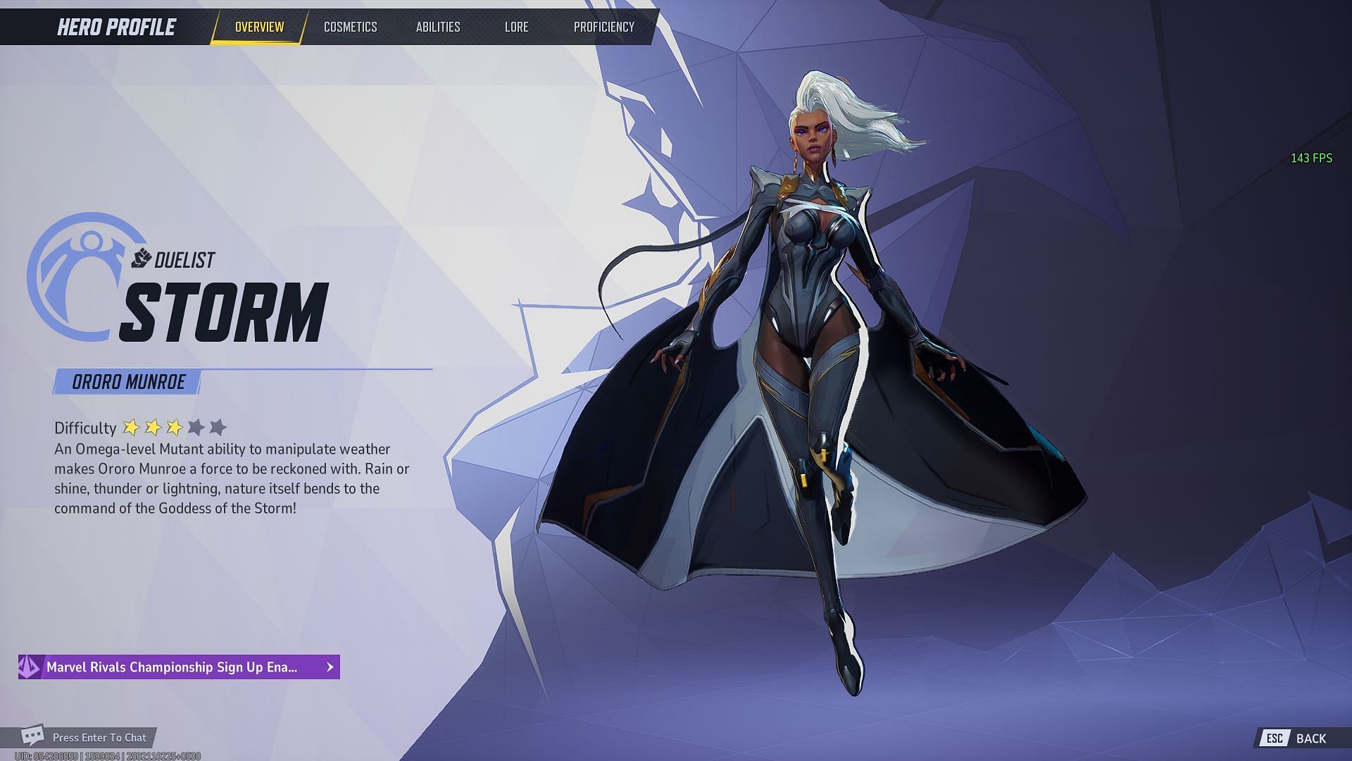 Storm in Marvel Rivals (Image via Sportskeeda Gaming/NetEase Games)