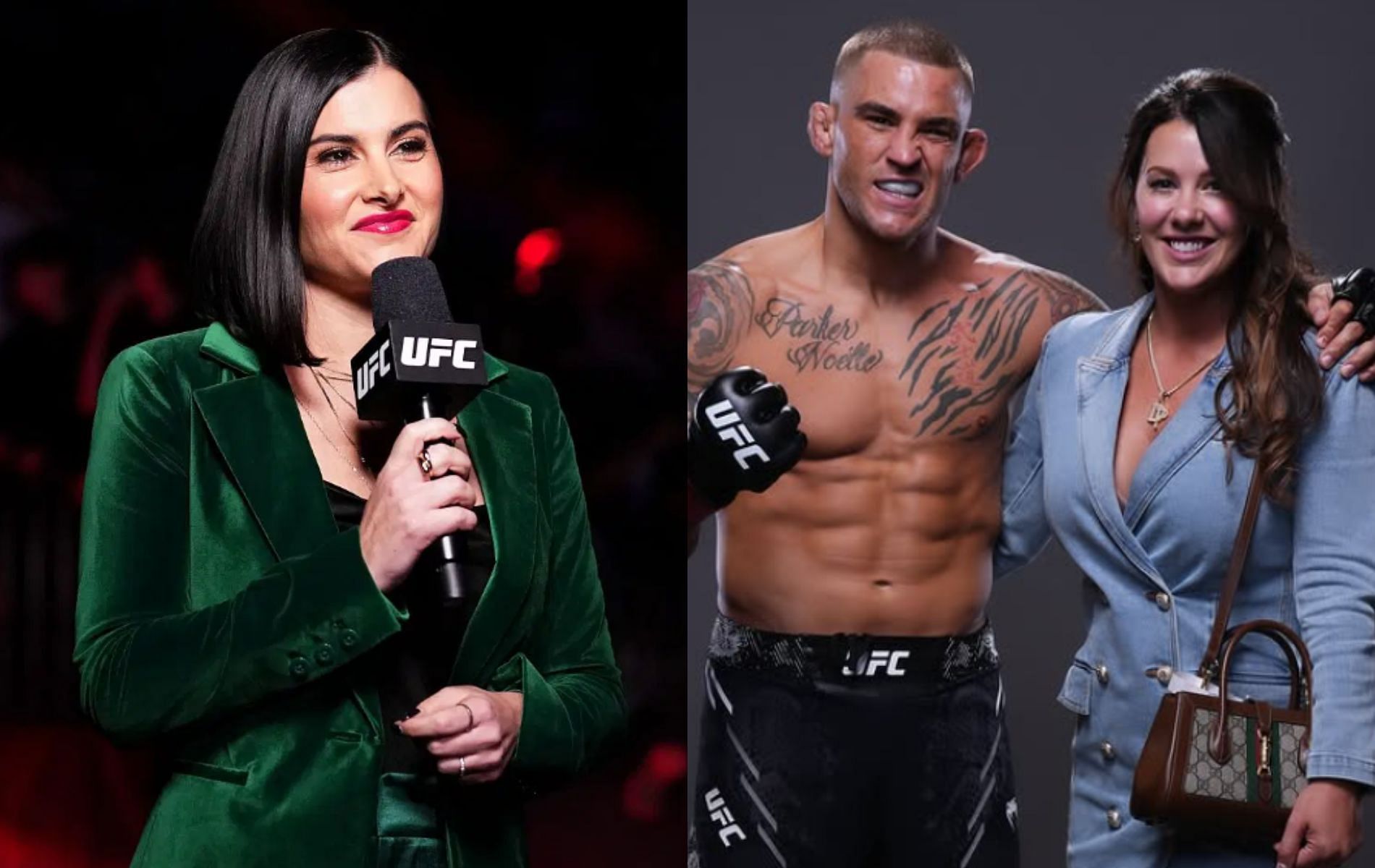 Megan Olivi reacts to Dustin Poirier