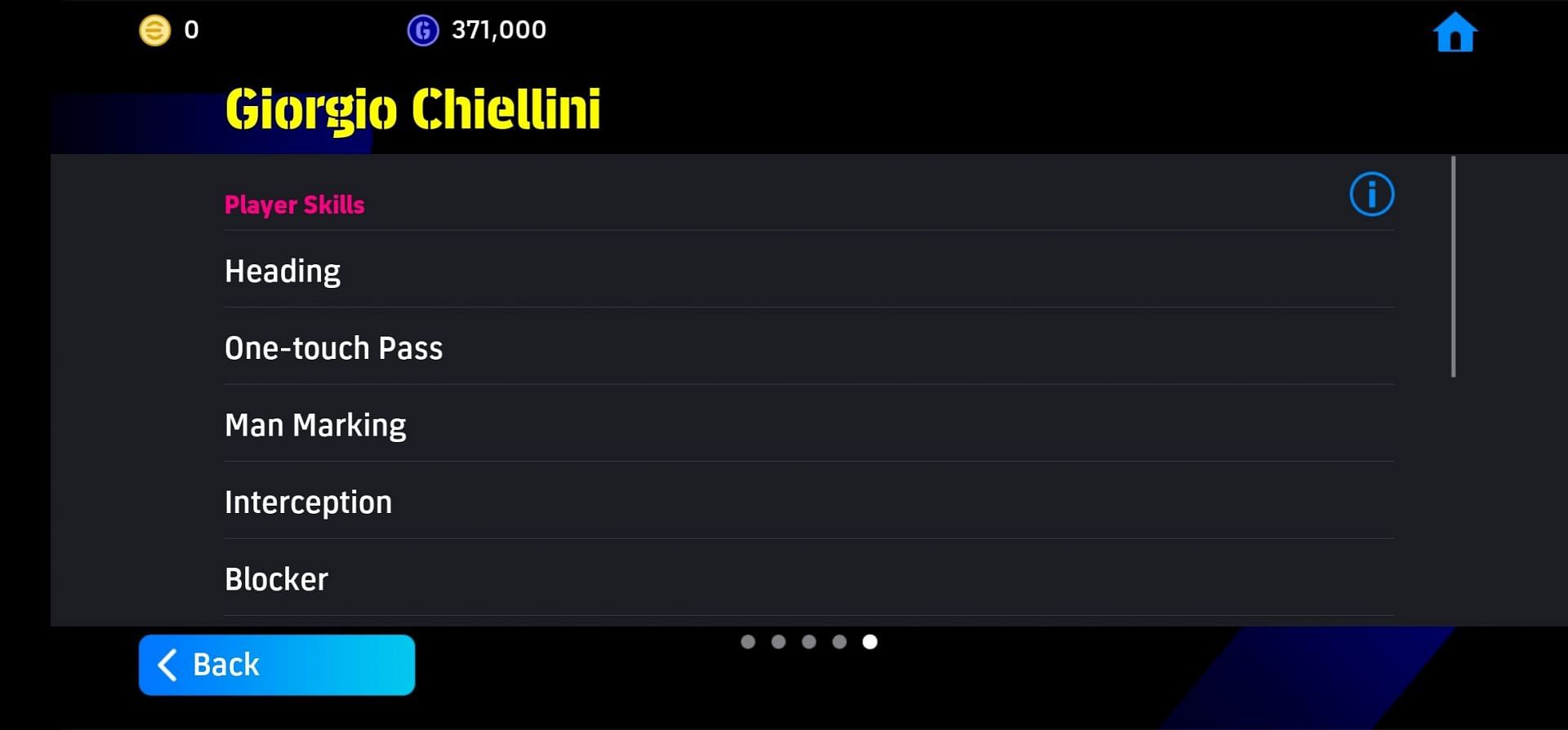 Chiellini Epic card&#039;s in-game skills in eFootball (Image via Konami)