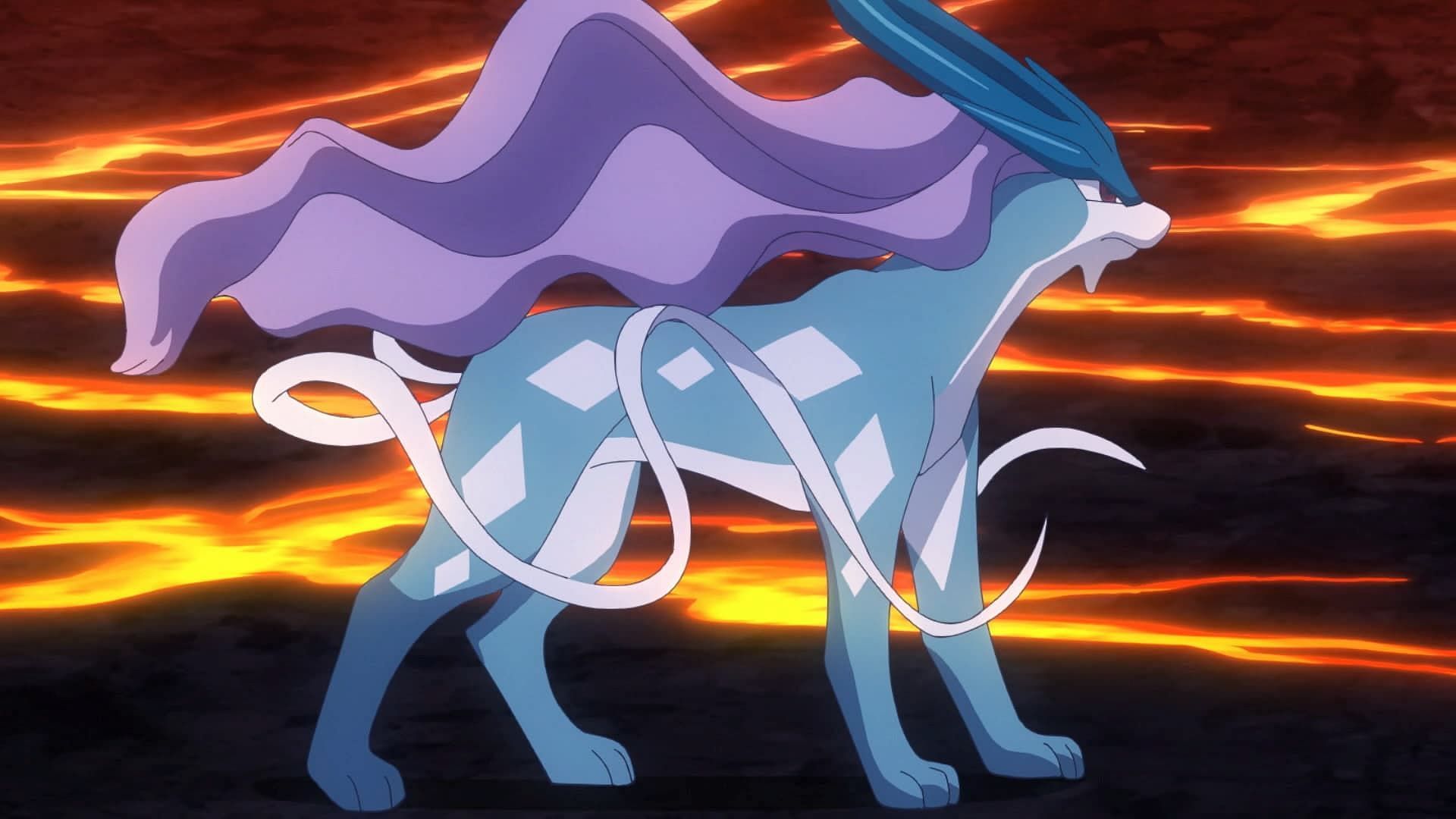 Suicune as seen in the anime (Image via The Pokemon Company)