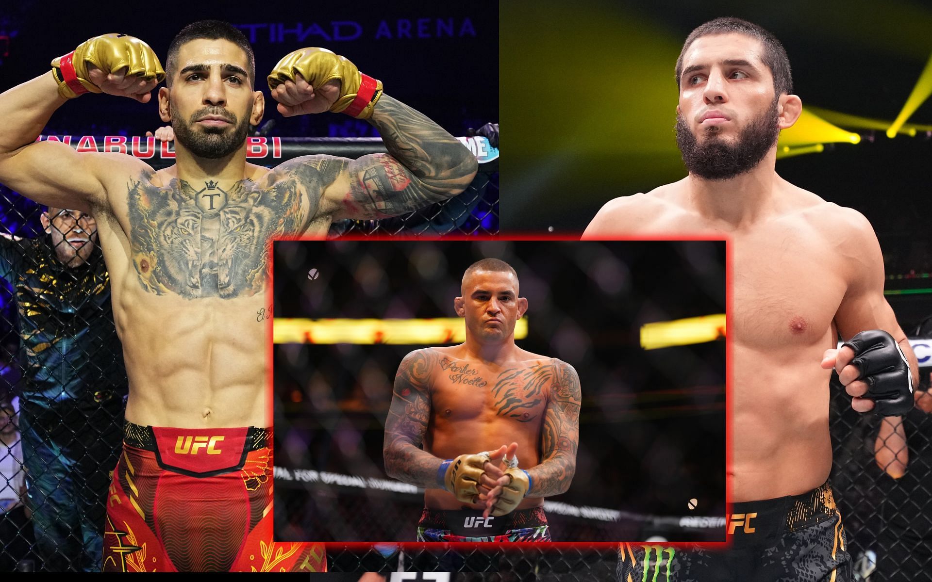 Dustin Poirier weighs in on potential Islam Makhachev vs. Ilia Topuria clash. [Images courtesy: Getty]