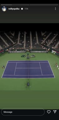 Reilly Opelka shares pictures of empty stands during doubles match, (Source: Instagram)