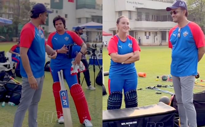 Sourav Ganguly meets Delhi Capitals players during a training session ahead of WPL 2025 [Watch]