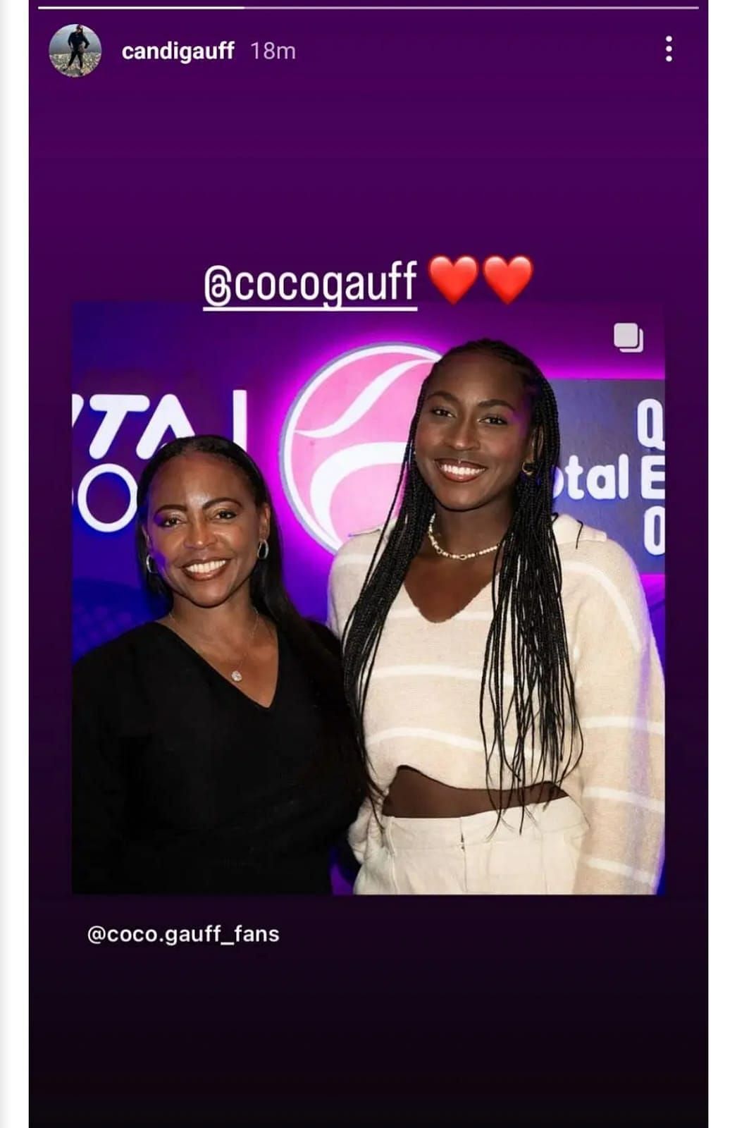 Coco Gauff and Candi Gauff at the Qatar Open players&#039; party