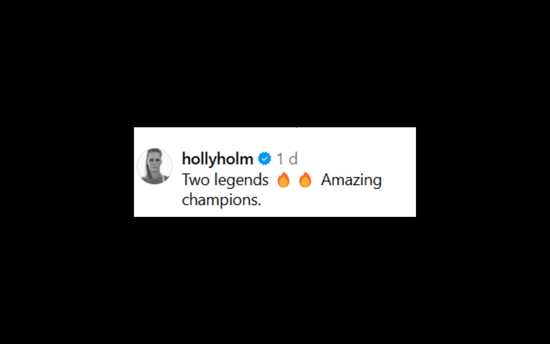 Holly Holm reacts after Zhang Weili ties Joanna Jedrzejczyk for strawweight record. [Screenshots courtesy: @espnmma on Instagram]