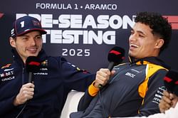 "We don't get along anymore" - Max Verstappen jokes when questioned about his relationship with Lando Norris