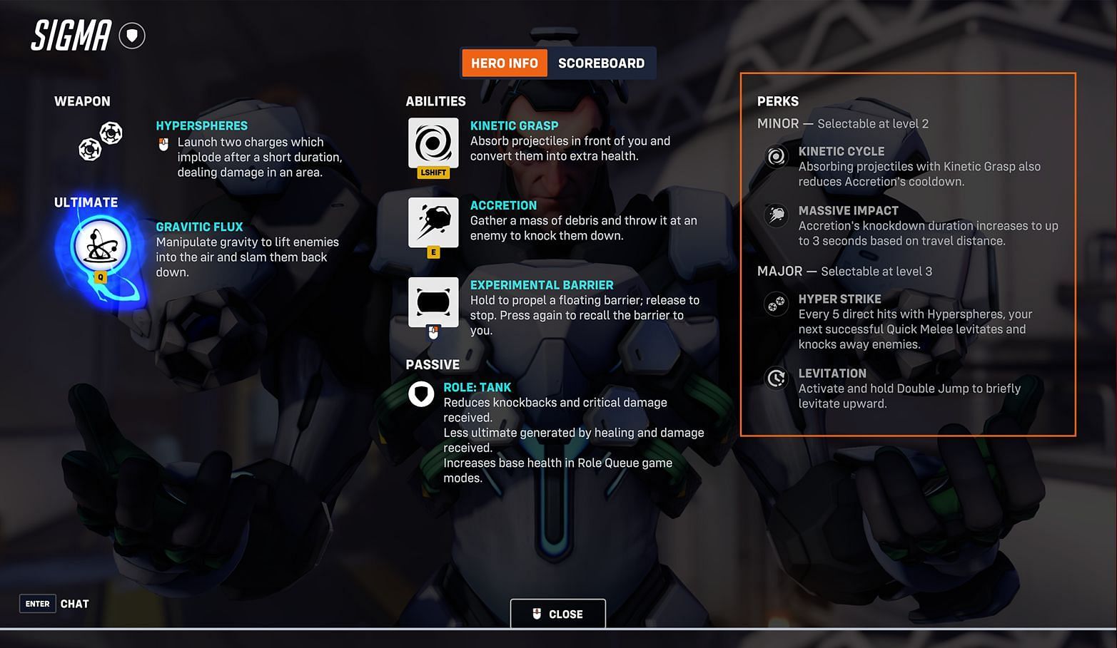 Sigma perks in Overwatch 2 (Image via Blizzard Entertainment)